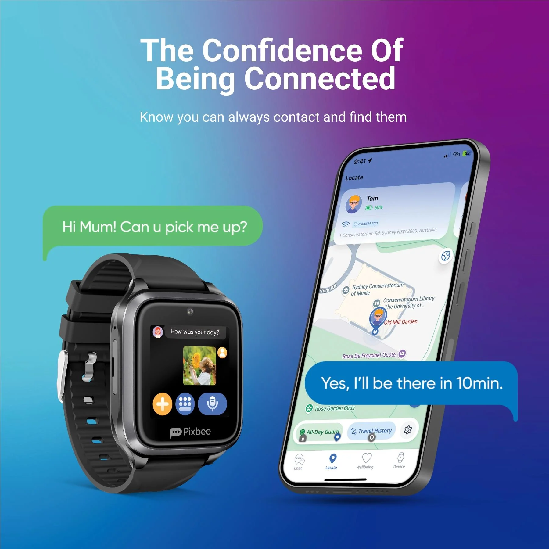 Pixbee Pro 2 4G Kids Smart Watch (Black) - Image 7