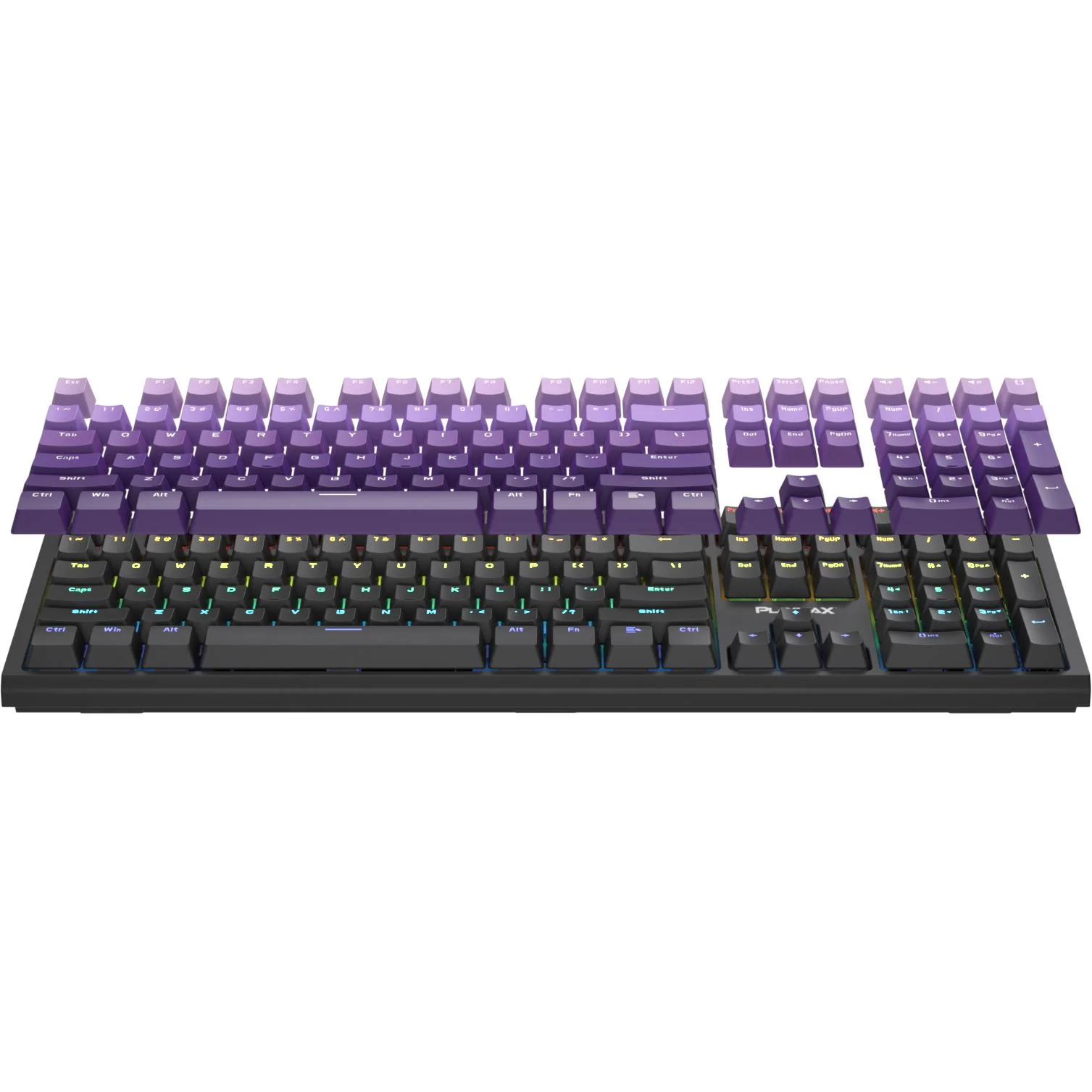 Playmax PRO RGB Mechanical Gaming Keyboard (Black) [Bonus Purple Key Caps] - Image 4