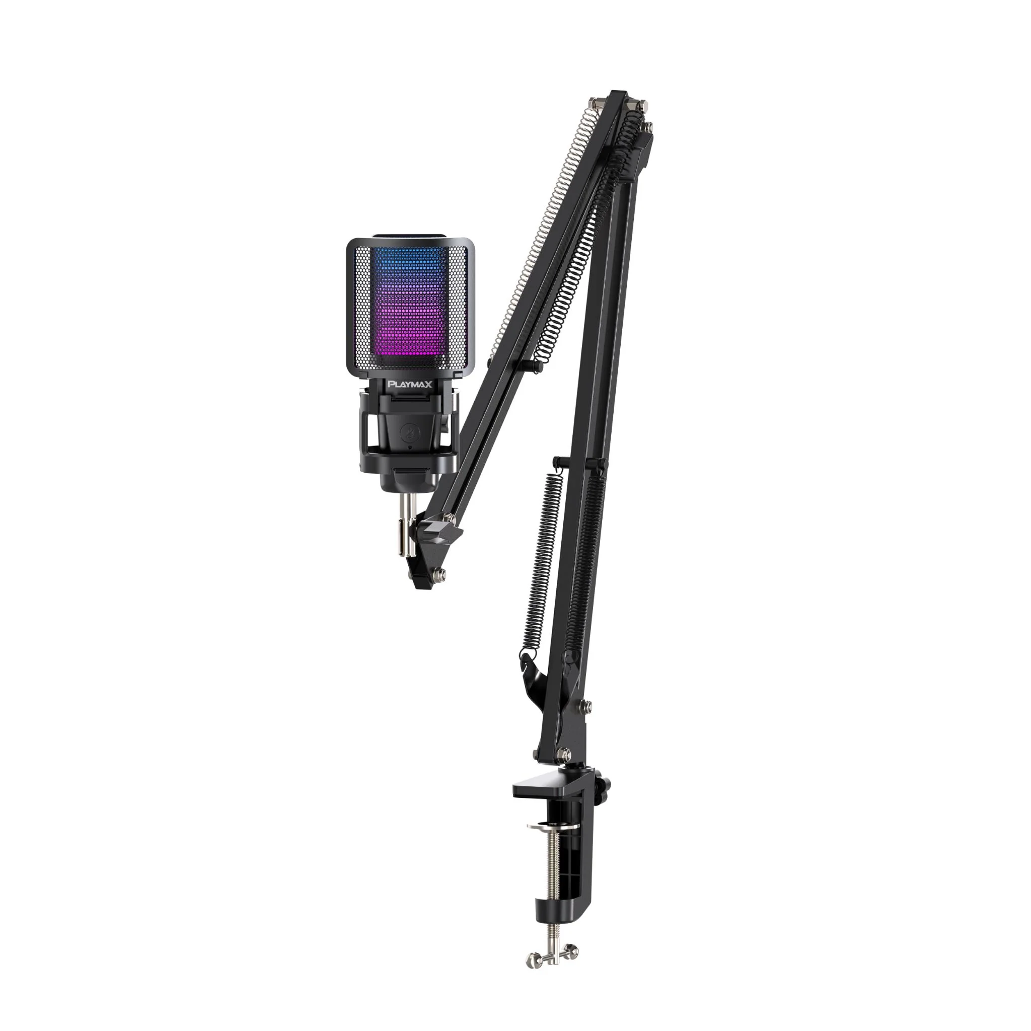 Playmax RGB Microphone with Arm and Tripod (Black) - Image 3