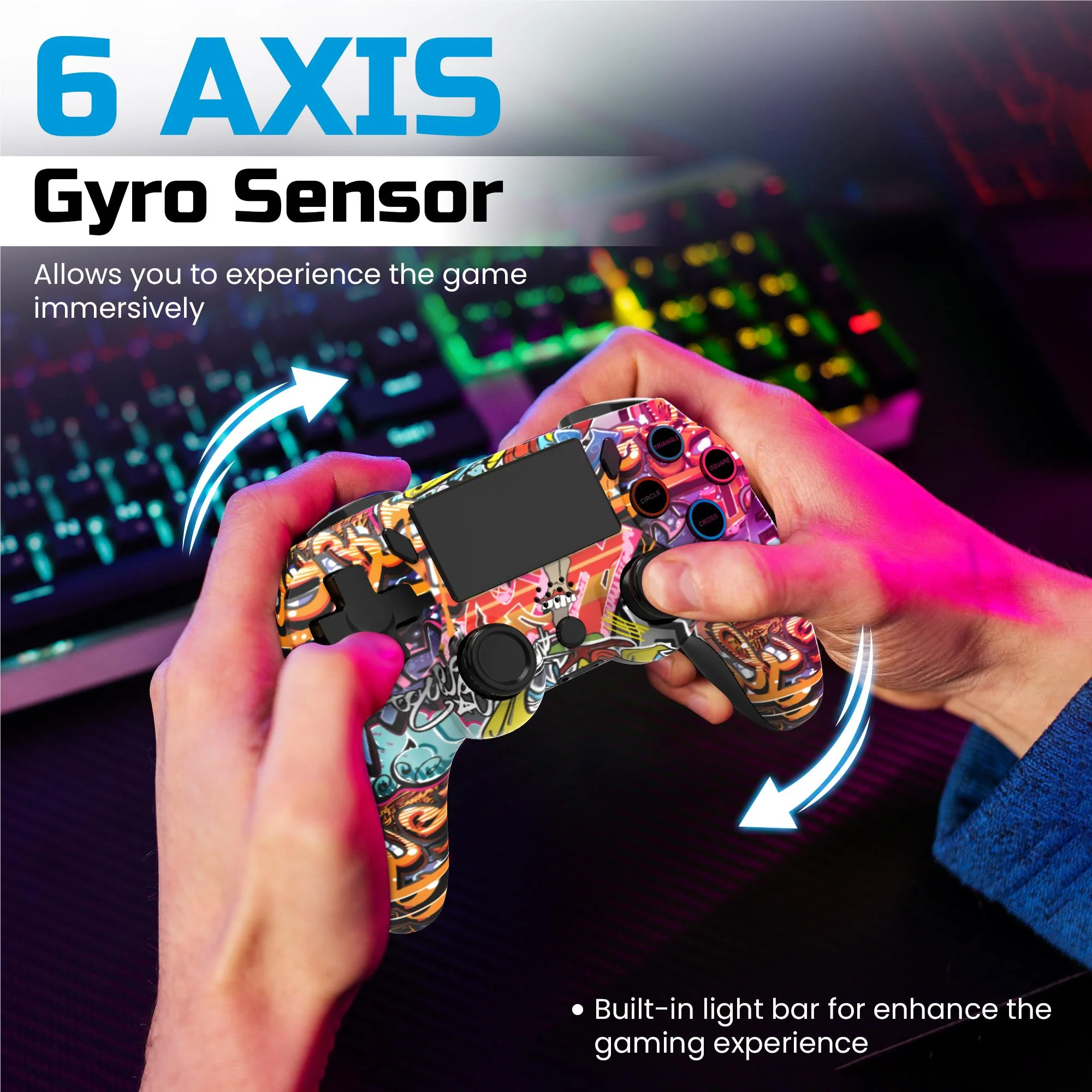 Playmax Wireless Controller V2 for PlayStation 4 (Graffiti) - Image 2
