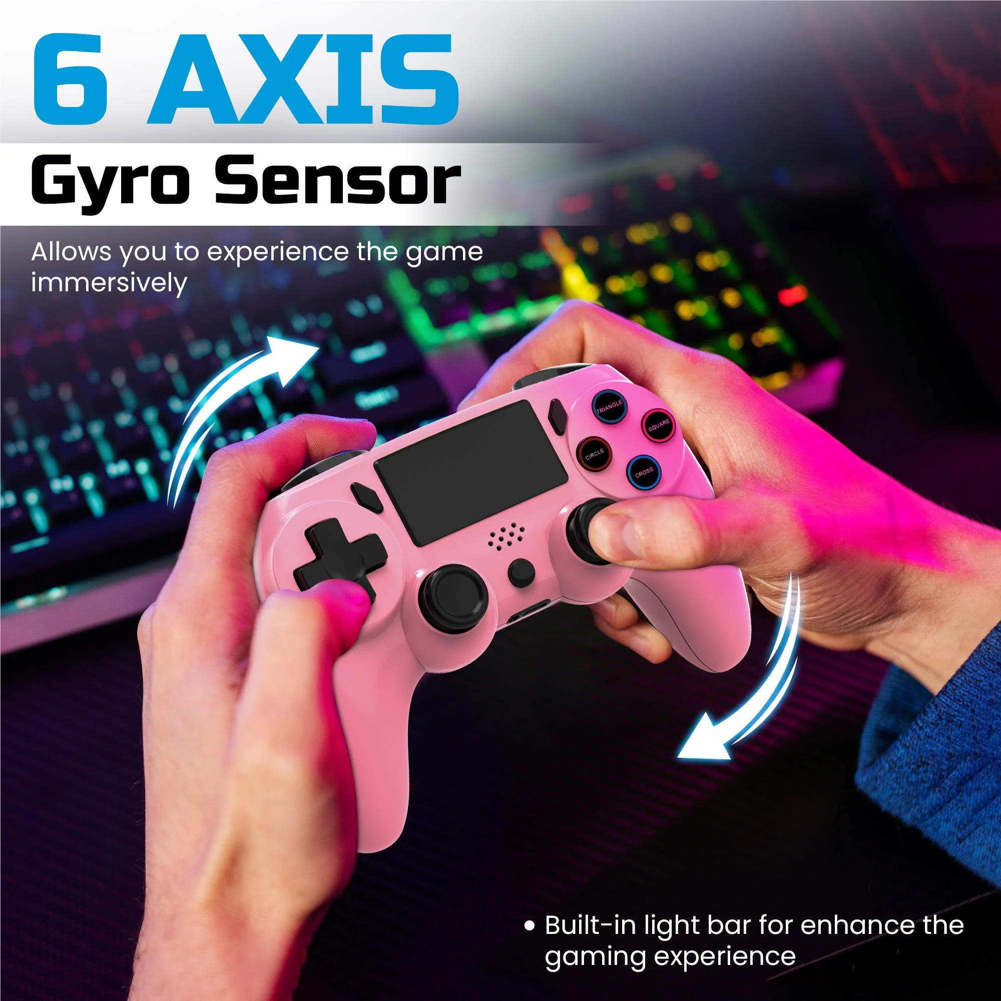 Playmax Wireless Controller V2 for PlayStation 4 (Pink) - Image 2