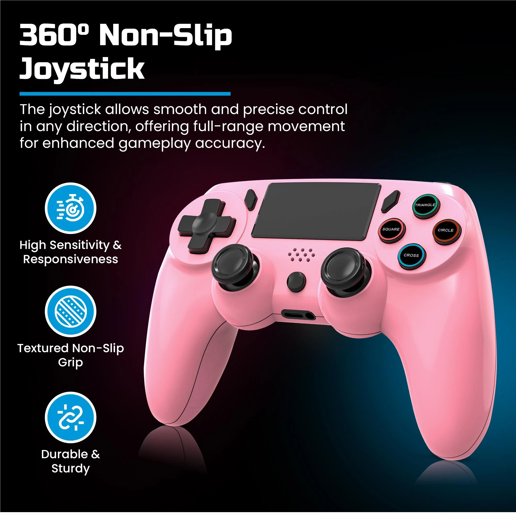 Playmax Wireless Controller V2 for PlayStation 4 (Pink) - Image 3