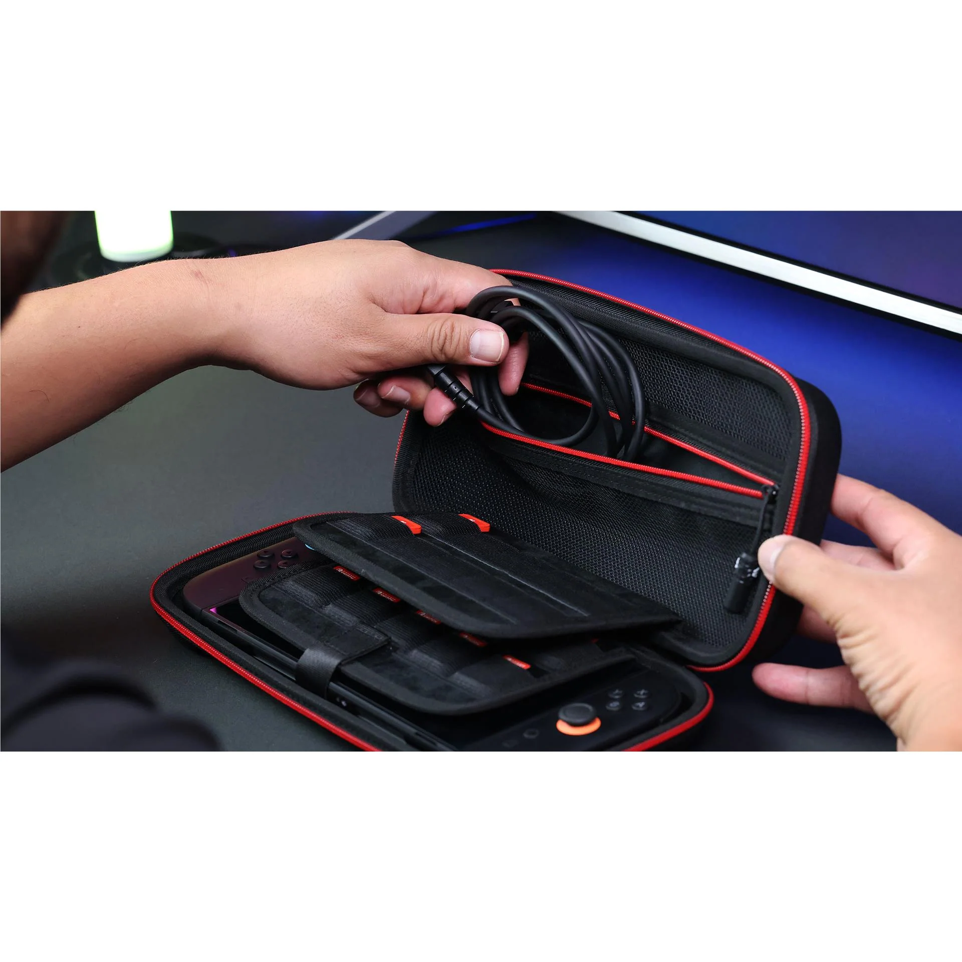 Powerwave Premium Carry Case for Nintendo Switch 2 (Black Crimson) - Image 7