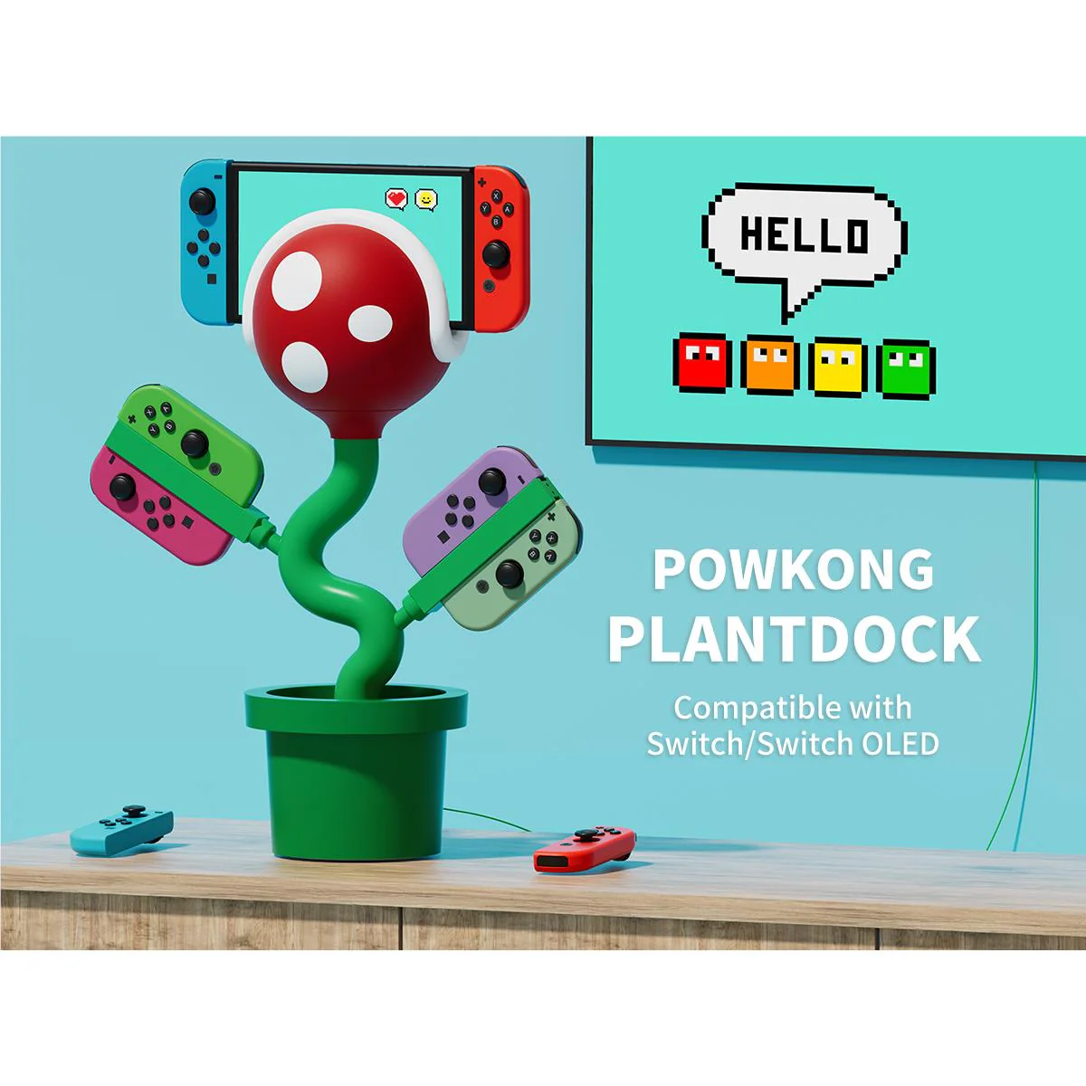 Powkong Plantdock Docking Station with Joy-Con Charger for Nintendo Switch (Piranha) - Image 15