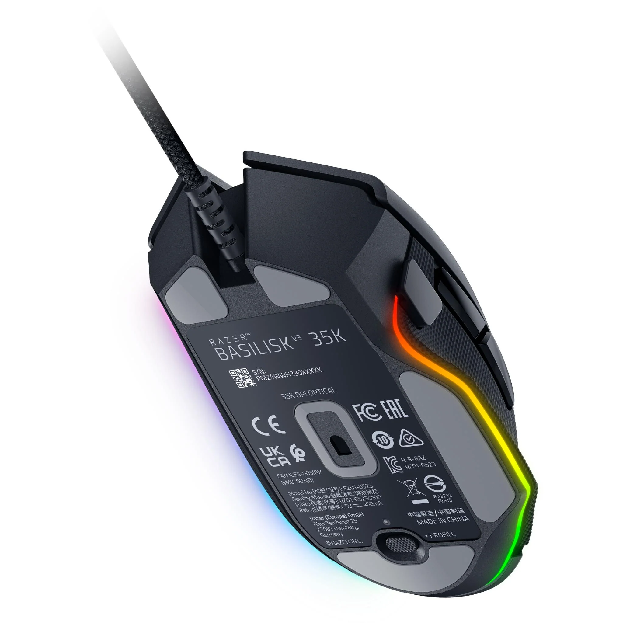 Razer Basilisk V3 35K Ergonomic Wired Gaming Mouse (Black) - Image 4