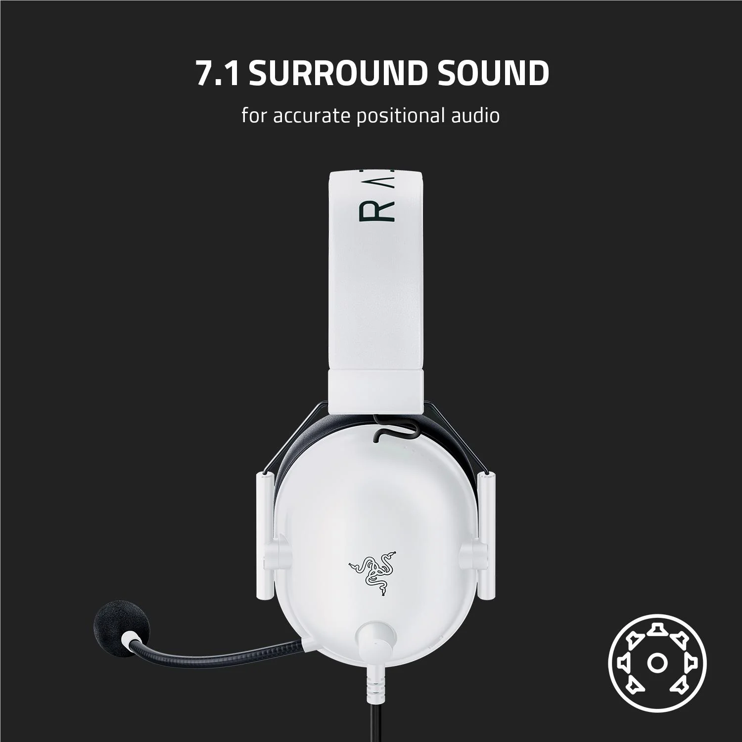 Razer BlackShark V2 X Wired Gaming Headset (White) - Image 10