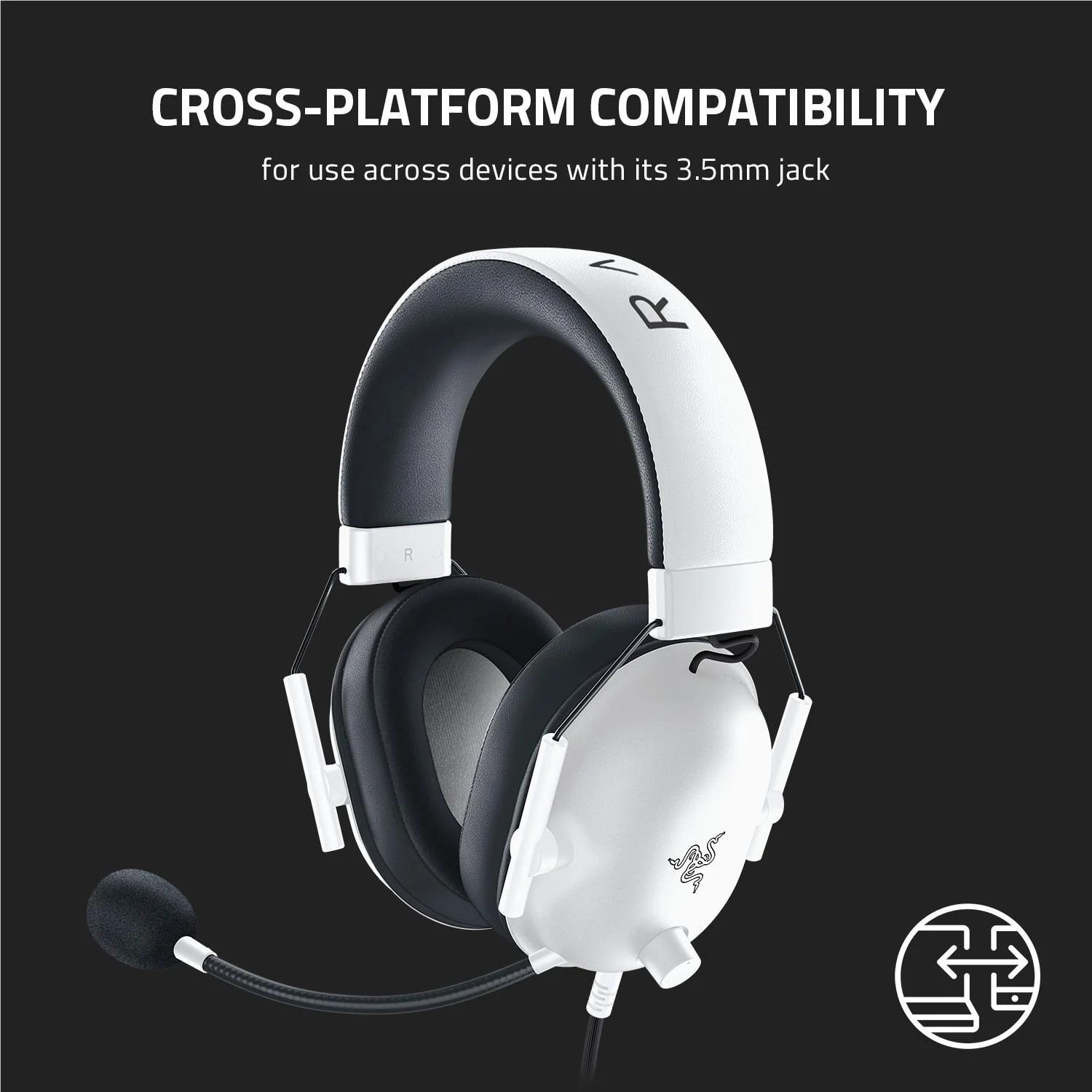 Razer BlackShark V2 X Wired Gaming Headset (White) - Image 11