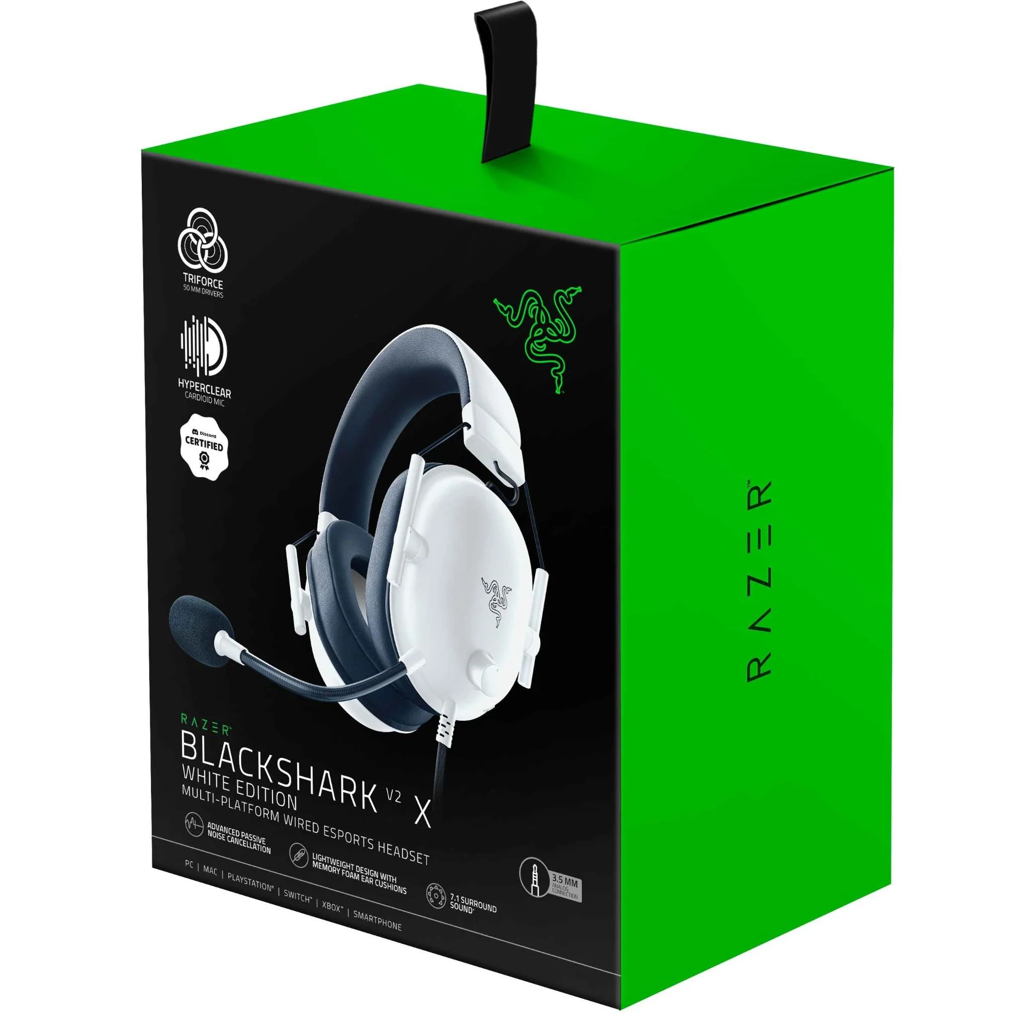 Razer BlackShark V2 X Wired Gaming Headset (White) - Image 5
