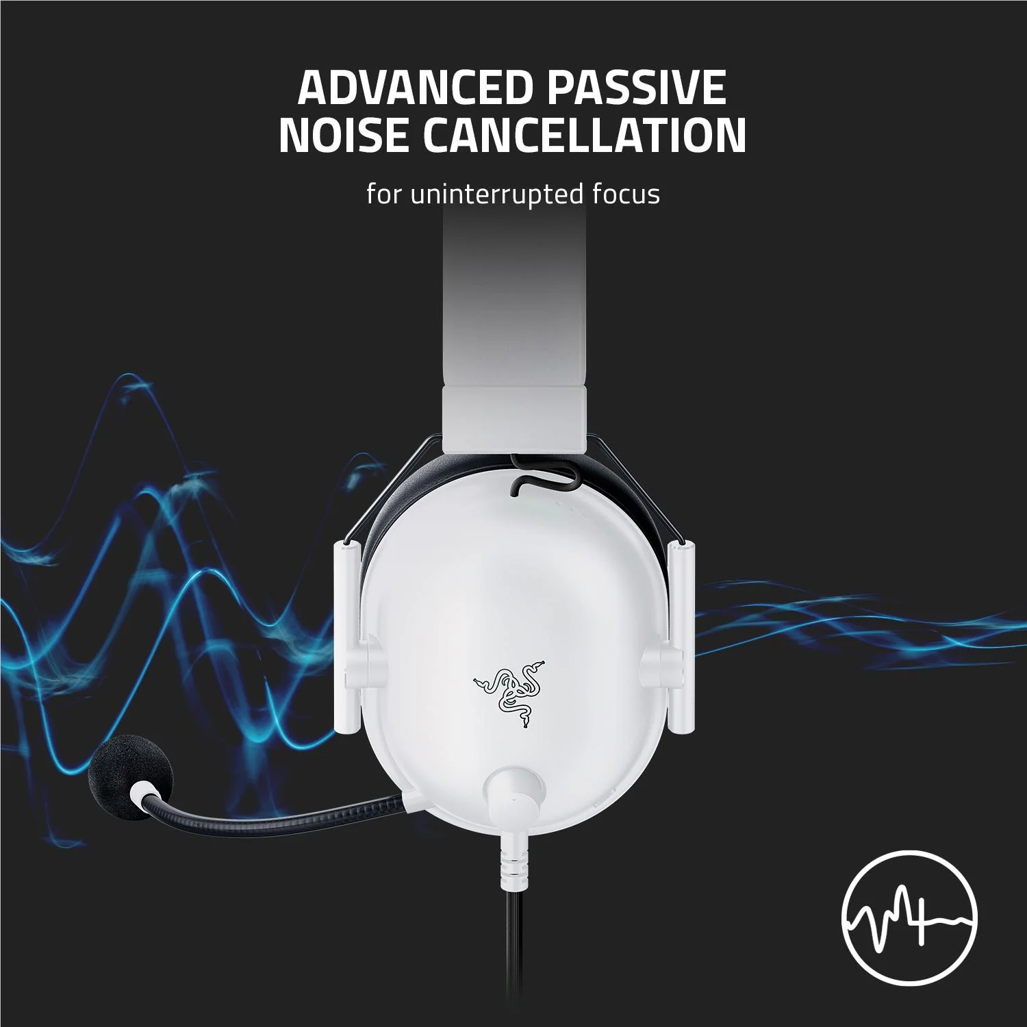 Razer BlackShark V2 X Wired Gaming Headset (White) - Image 8