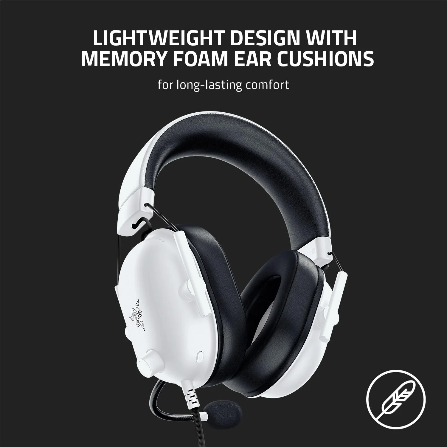 Razer BlackShark V2 X Wired Gaming Headset (White) - Image 9