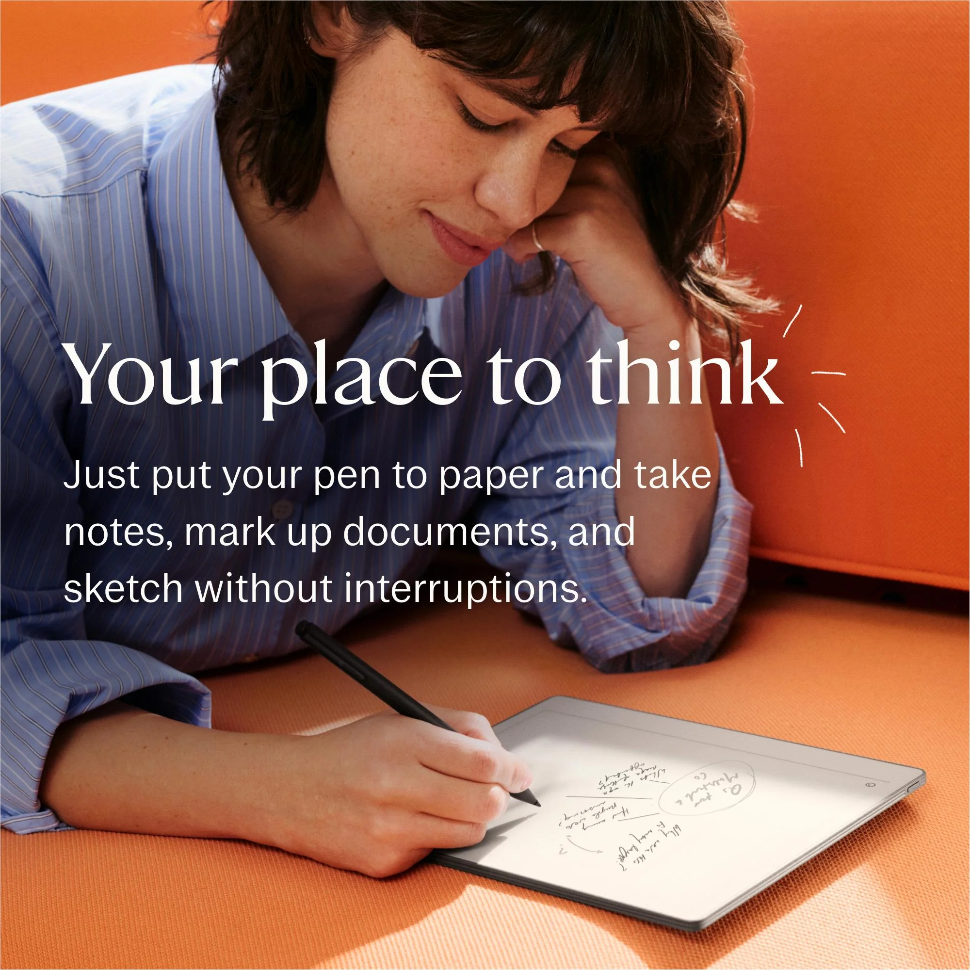 reMarkable Paper Pure with Marker Plus and Sleeve Folio Polymerweave (Ocean Blue) - Image 4