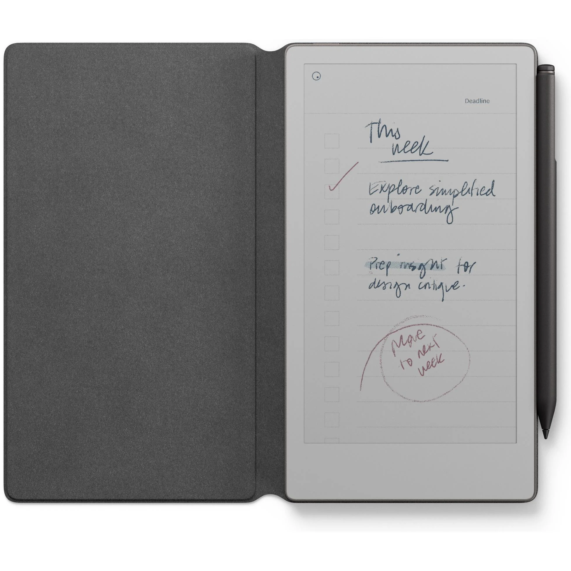 reMarkable PaperPro Move with MarkerPlus & Premium Leather Book Folio (Black) - Image 4