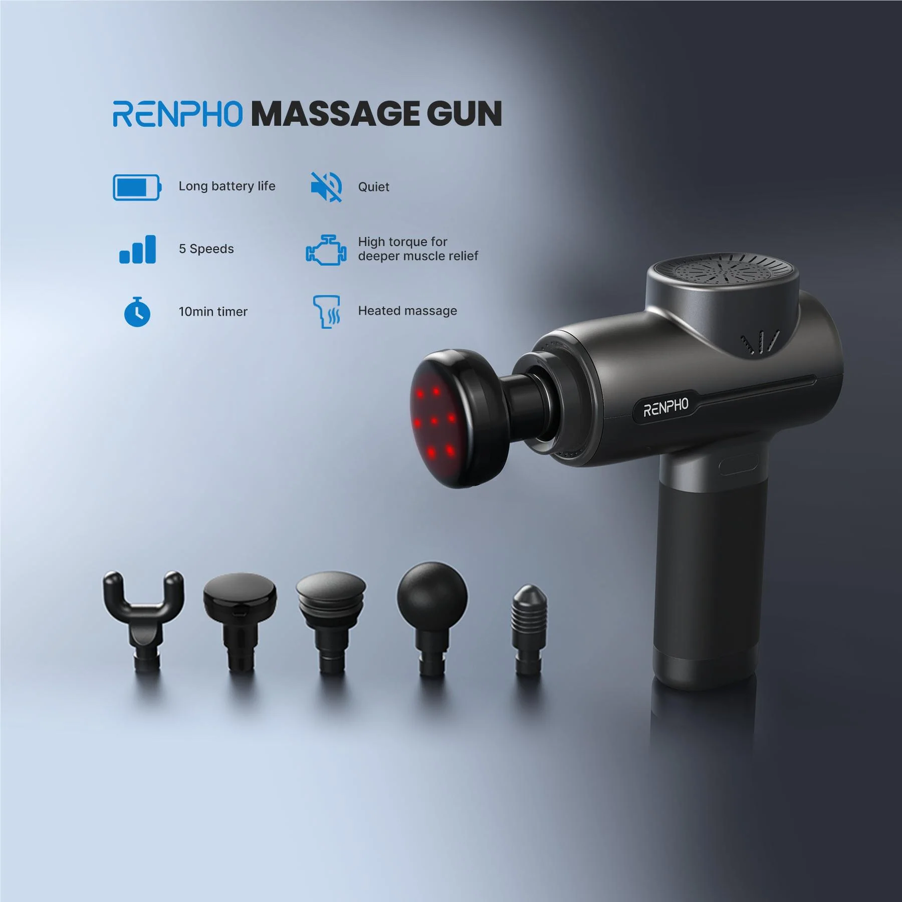 RENPHO R3 Massage Gun with Heat, Percussion Muscle Mini - Image 5
