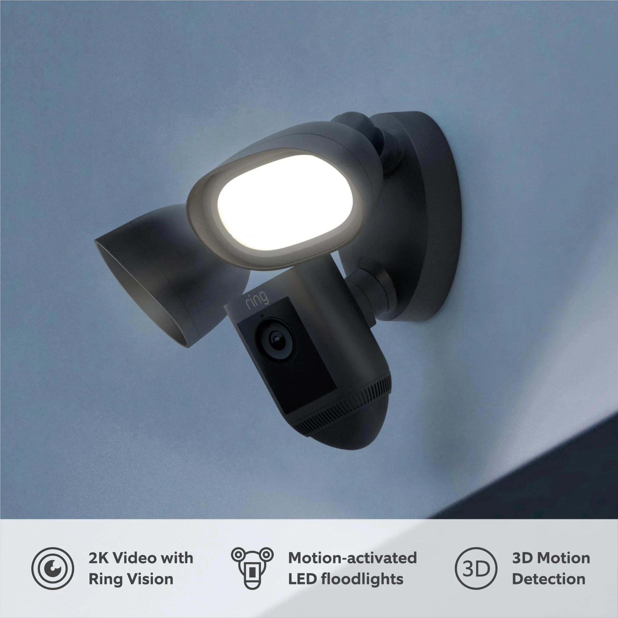 Ring Floodlight Security Camera Pro 2K Wired (Black) - Image 2