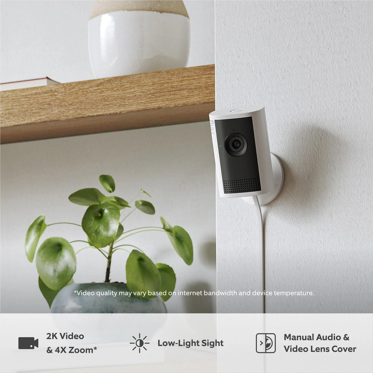 Ring Indoor Cam Plus Plug-In Security Camera (White) - Image 4