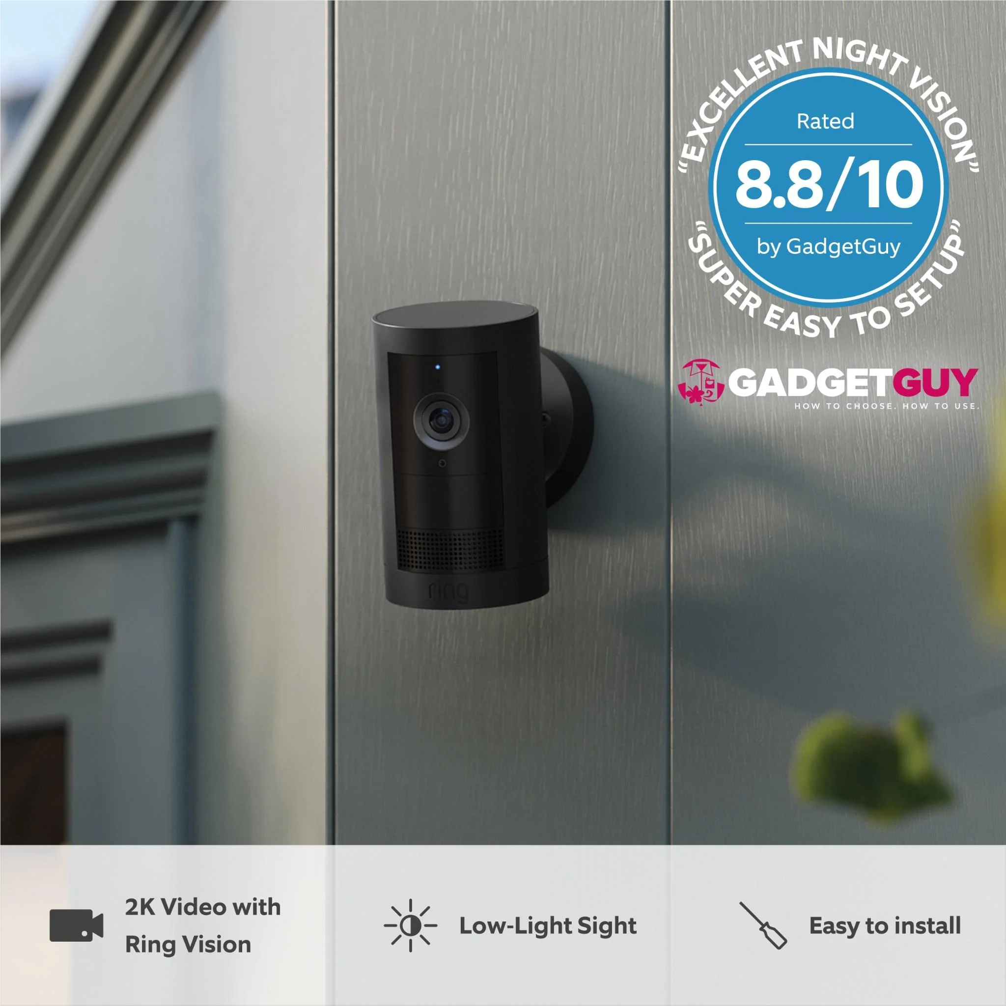 Ring Outdoor Security Camera Plus 2K Battery (Black) - Image 4