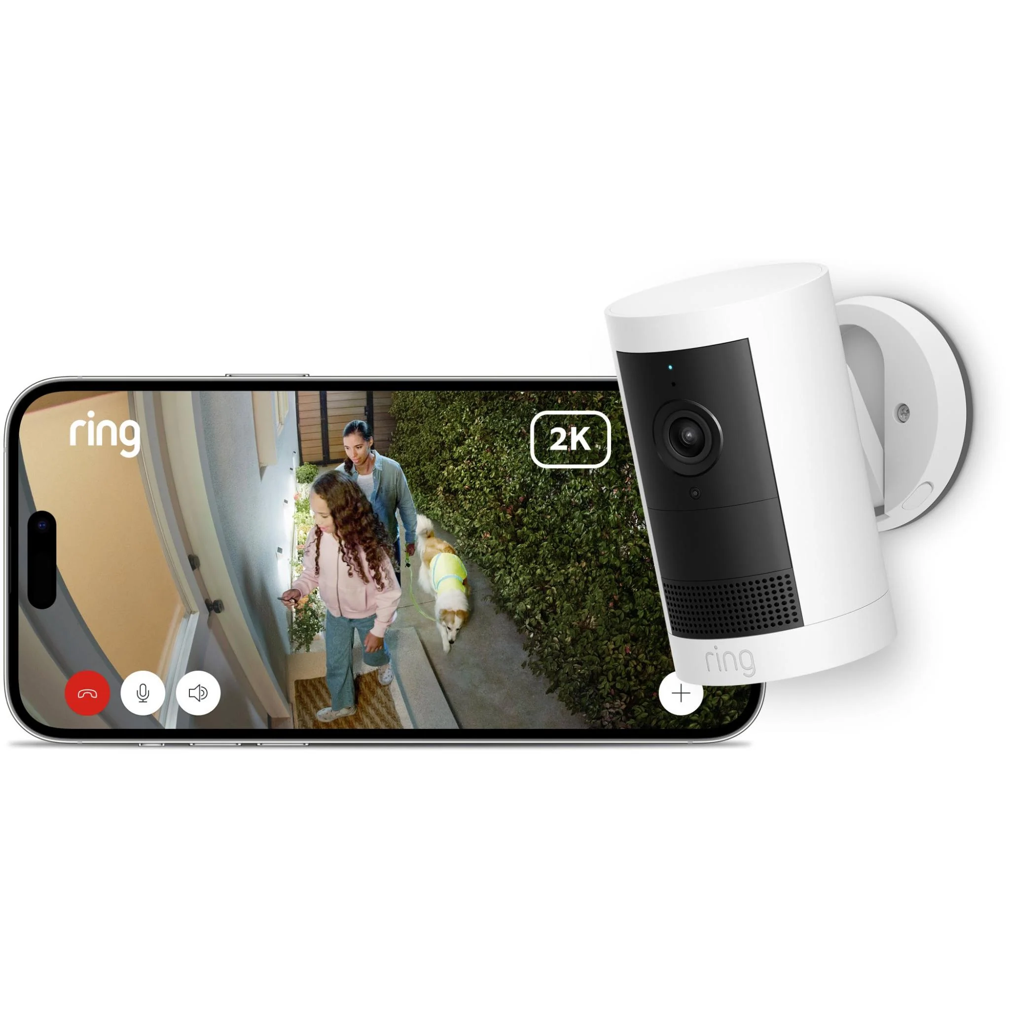 Ring Outdoor Security Camera Plus 2K Battery (White) [3 Pack] - Image 4