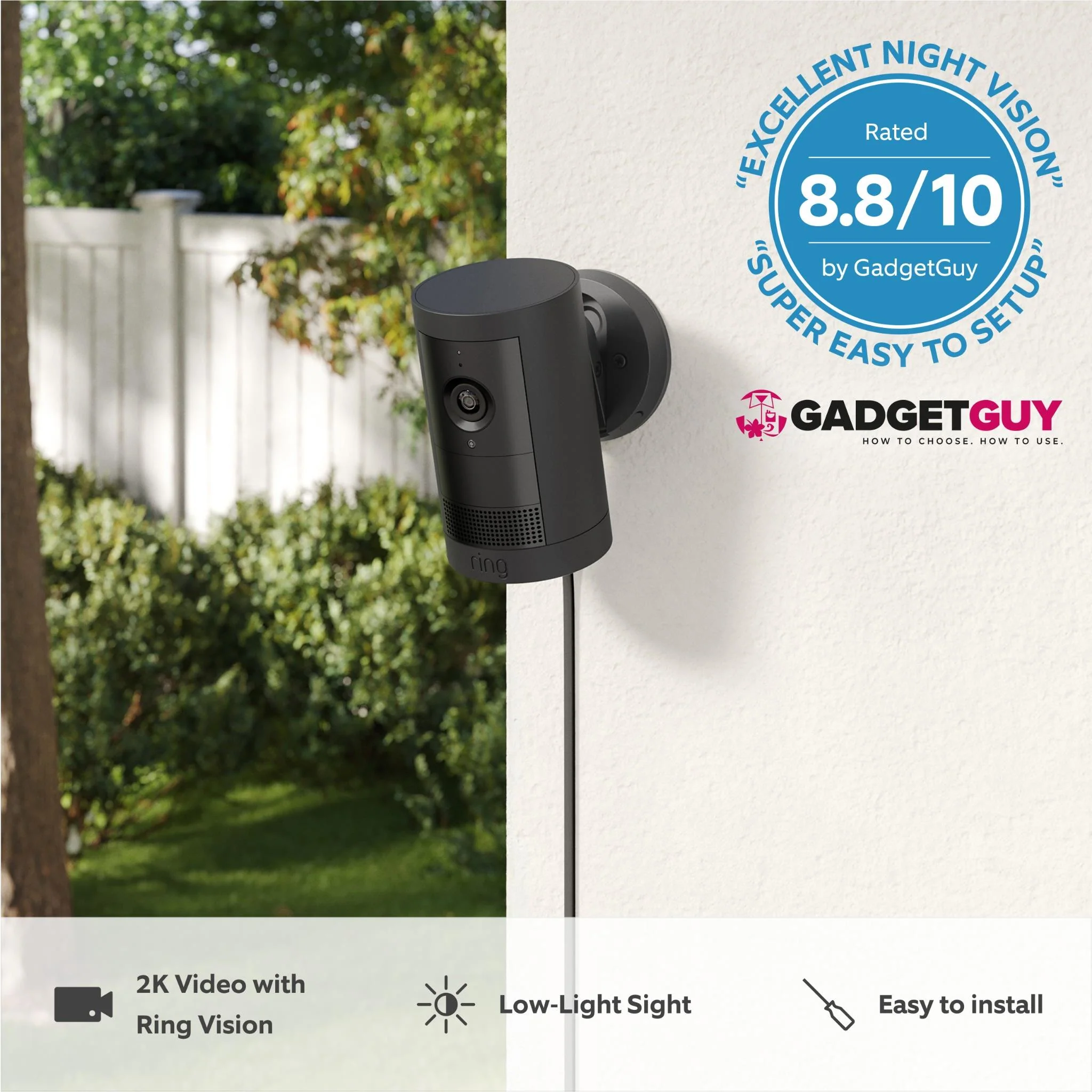 Ring Outdoor Security Camera Plus 2K Plug In (Black) - Image 3