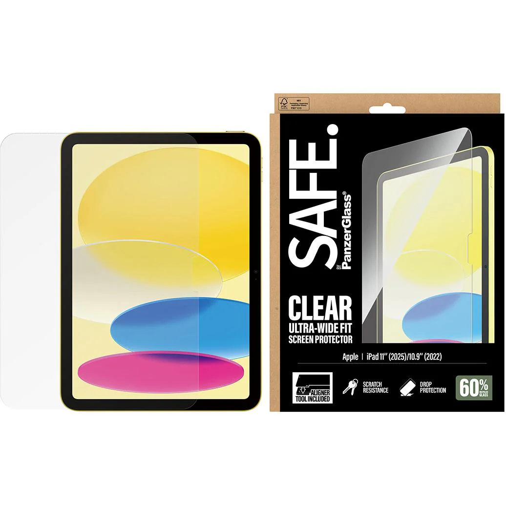 SAFE by Panzer UltraWide Fit Screen Protector with Fast Fit for iPad 11" (2025)/10.9" (2022) - Image 2