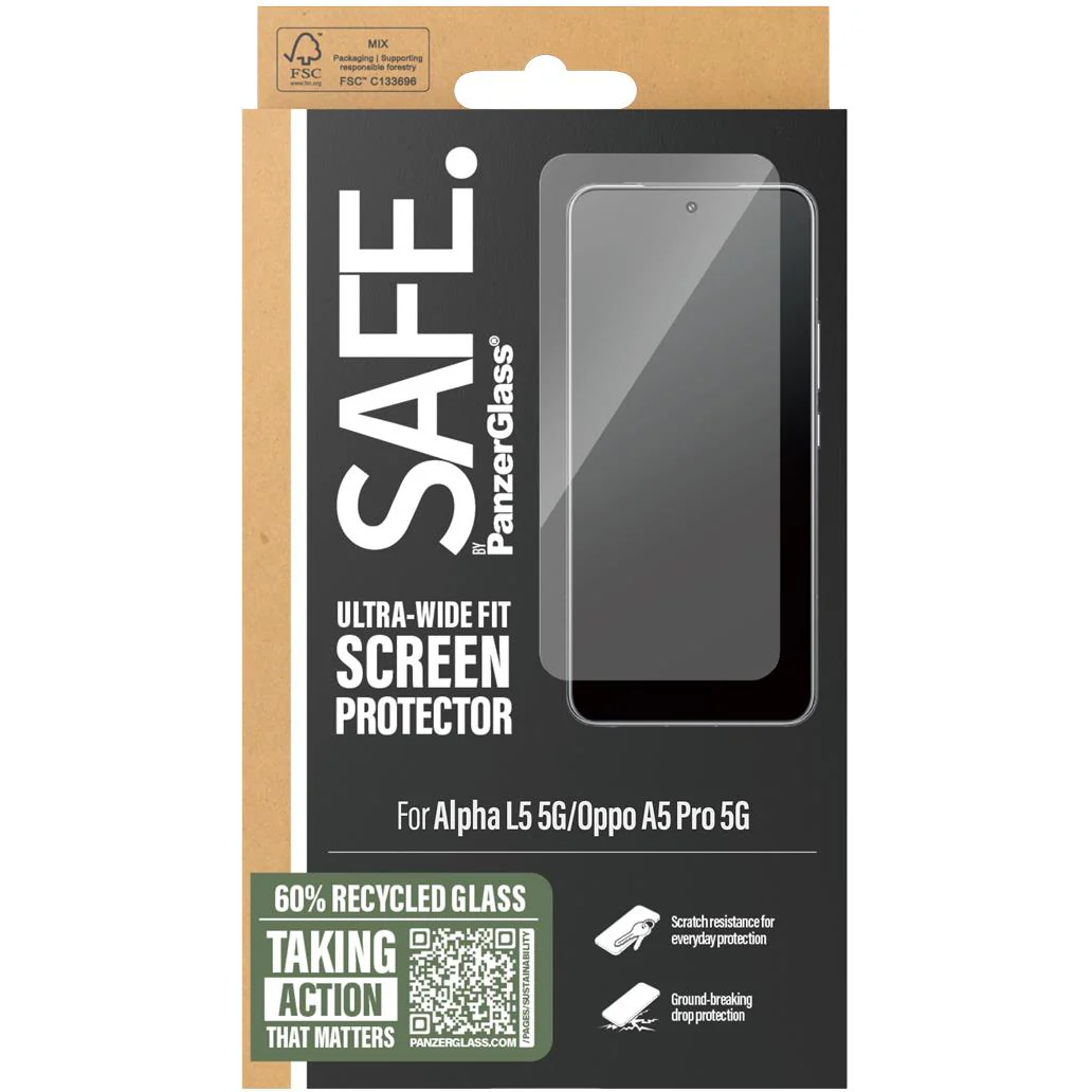 SAFE by Panzer UtraWide Fit Screen Protector for OPPO A5 Pro 5G - Image 2