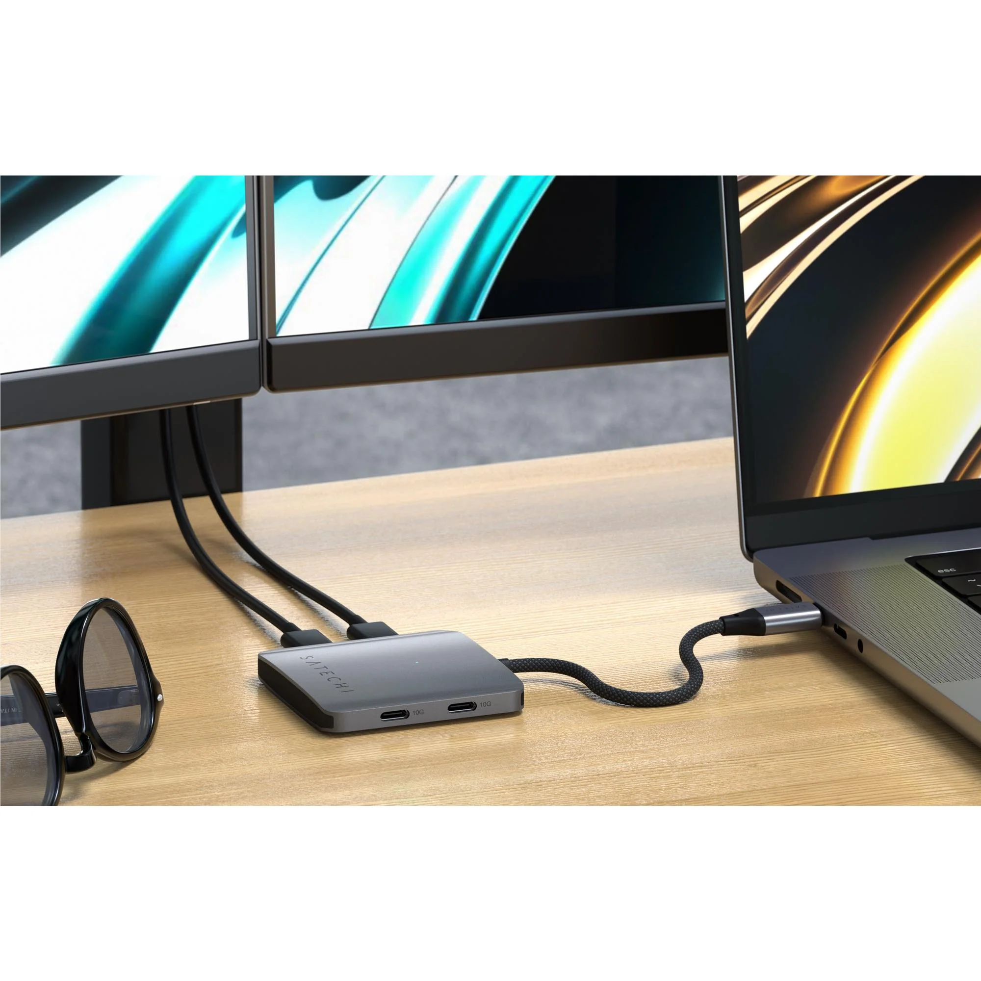 Satechi 4-Port USB-C Hub with PD (Space Grey) - Image 7