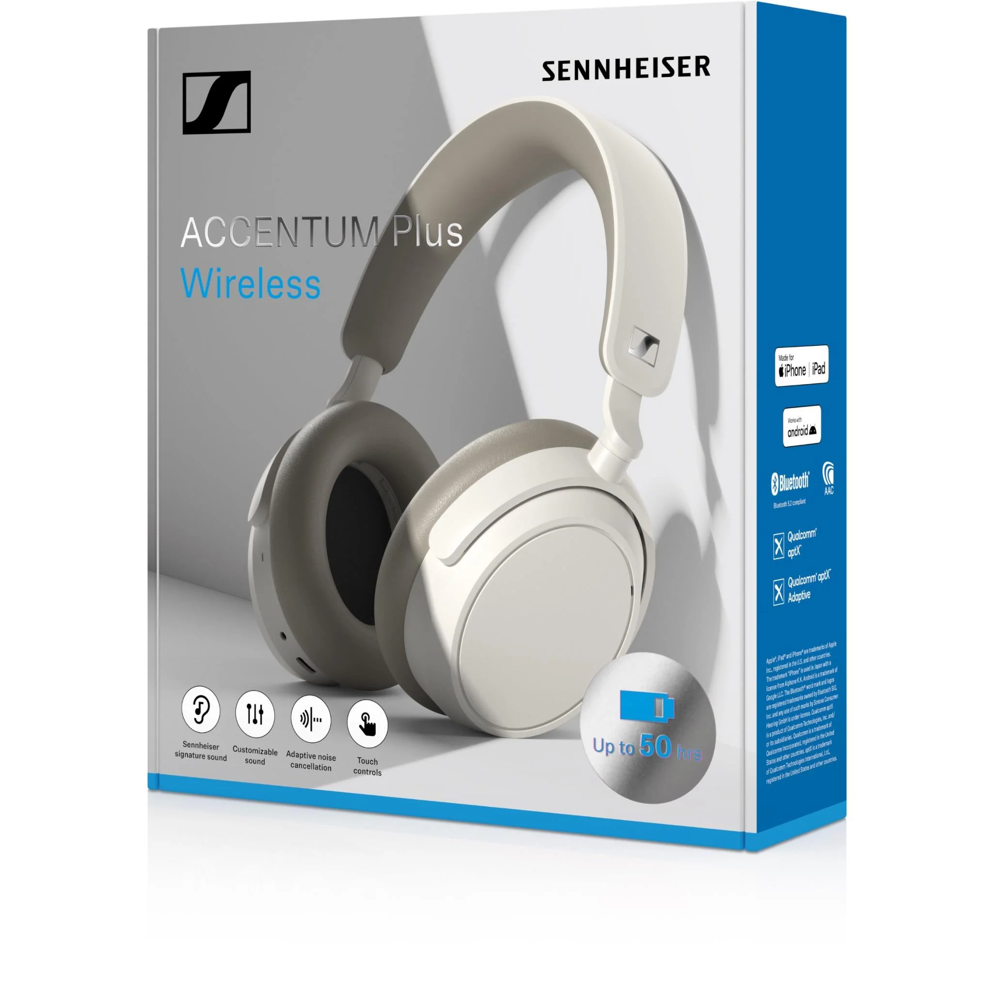 Sennheiser Accentum Plus Adaptive NC Wireless Over-Ear Headphones (White) - Image 8