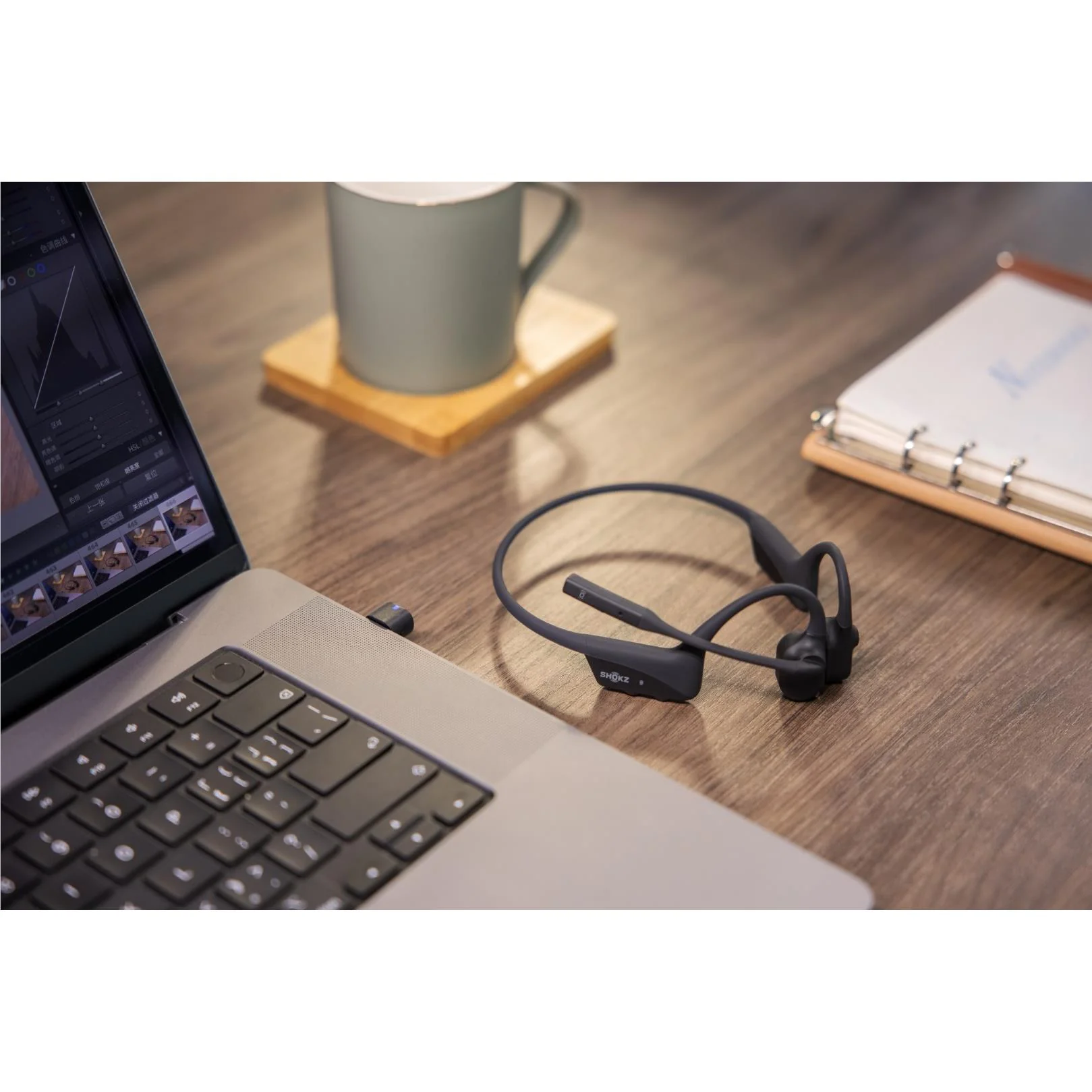 Shokz OpenComm2 UC Bone Conducting Bluetooth Headset with Loop110 USB-A Wireless Adapter - Image 10