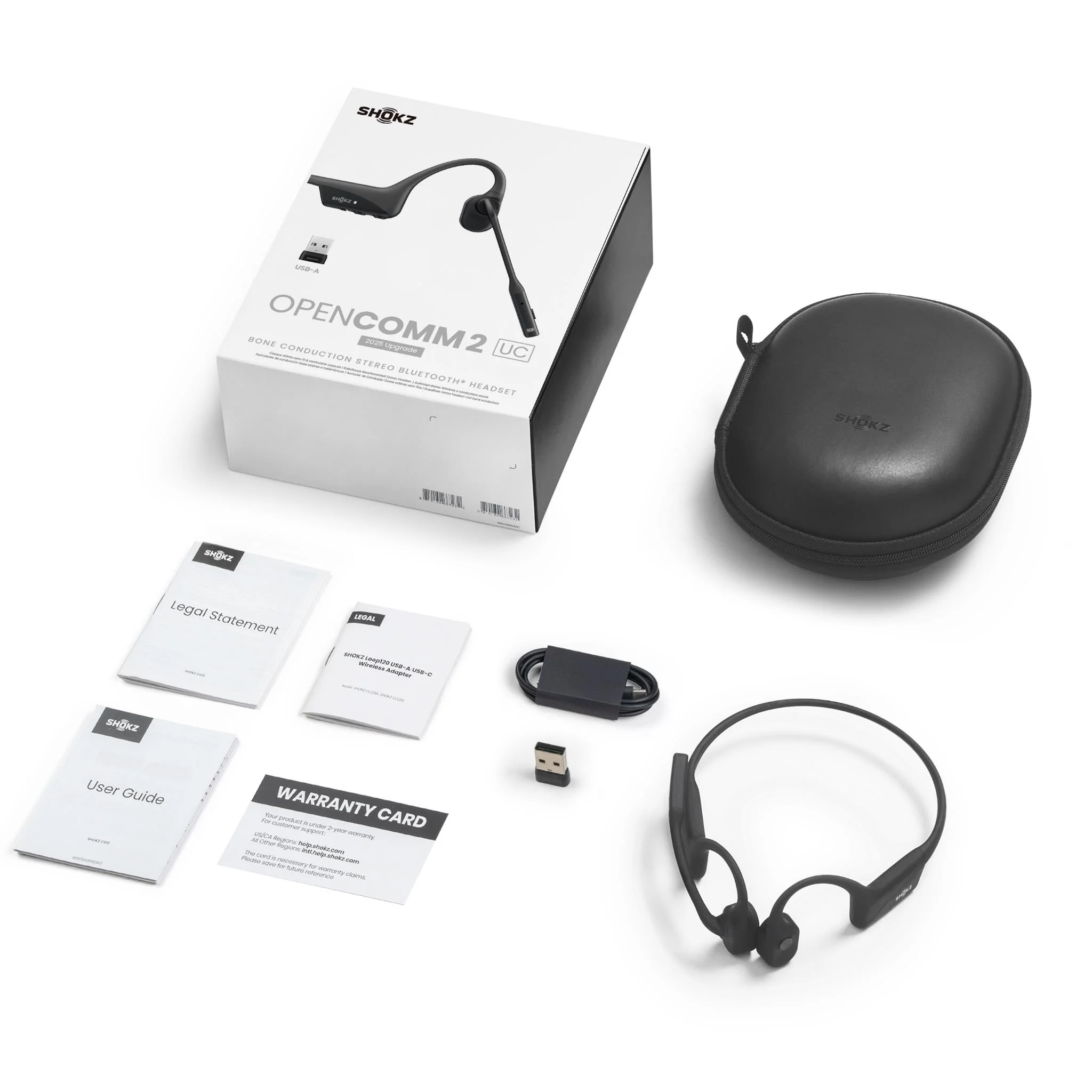 Shokz OpenComm2 UC Bone Conducting Bluetooth Headset with Loop110 USB-A Wireless Adapter - Image 9
