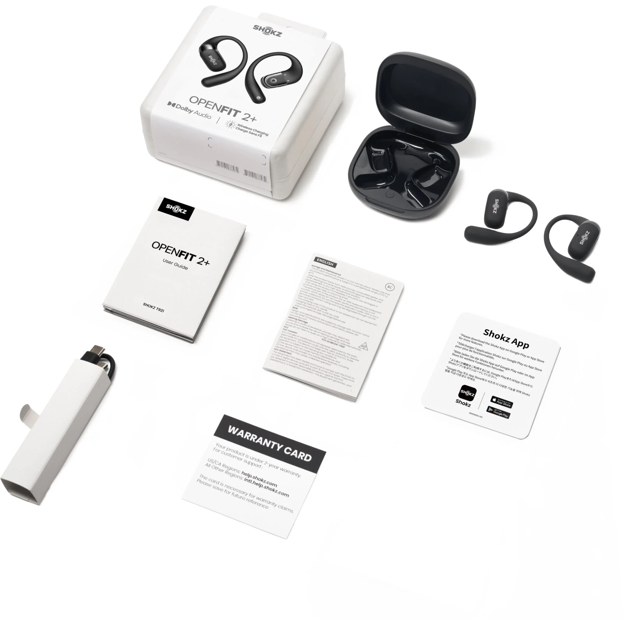 Shokz OpenFit 2+ Open-Ear TWS Earbuds (Black) - Image 8