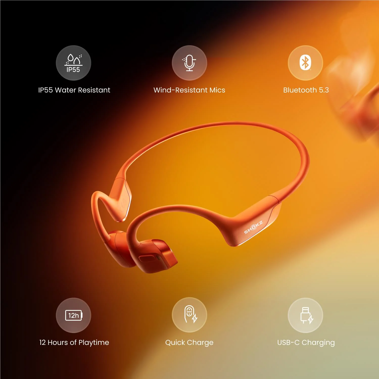 Shokz OpenRun Pro 2 Open-Ear Headphones (Orange) - Image 6