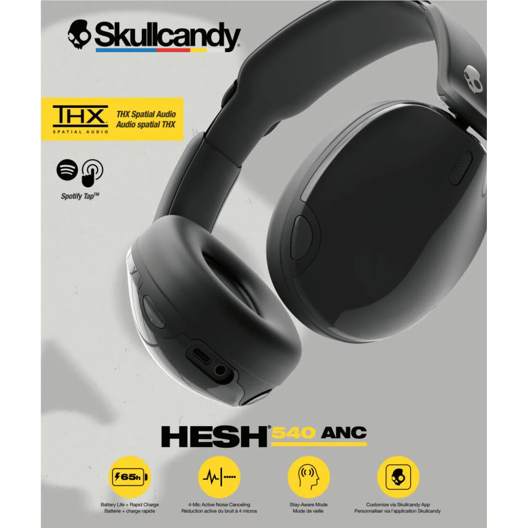 Skullcandy Hesh 540 Active Noise Cancelling Over-Ear Headphones (Black) - Image 9