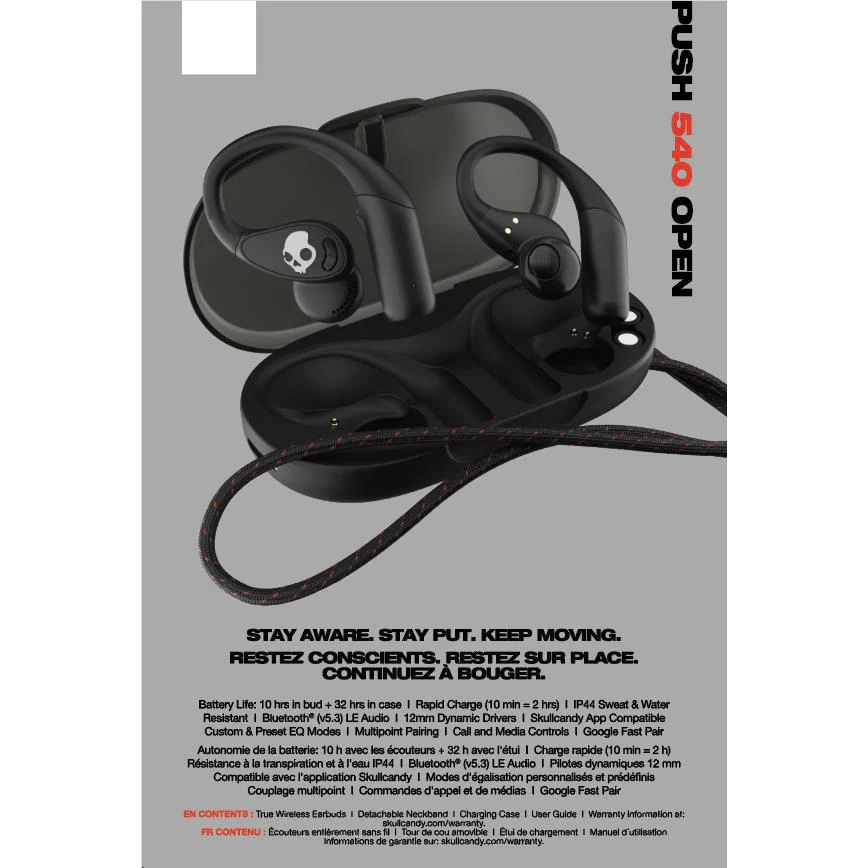 Skullcandy Push 540 Open Ear Headphones (True Black) - Image 11