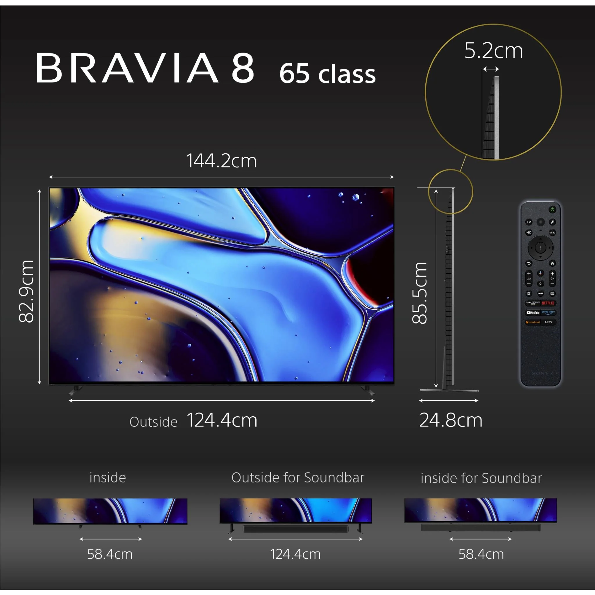 Sony 65" BRAVIA 8 4K HDR OLED Google TV (2024) - Image 13