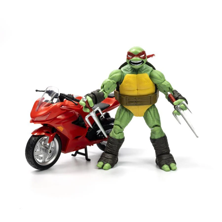 Teenage Mutant Ninja Turtles (Comics) - Raphael Ninja with Red Motorcycle BST AXN Figure - Image 4