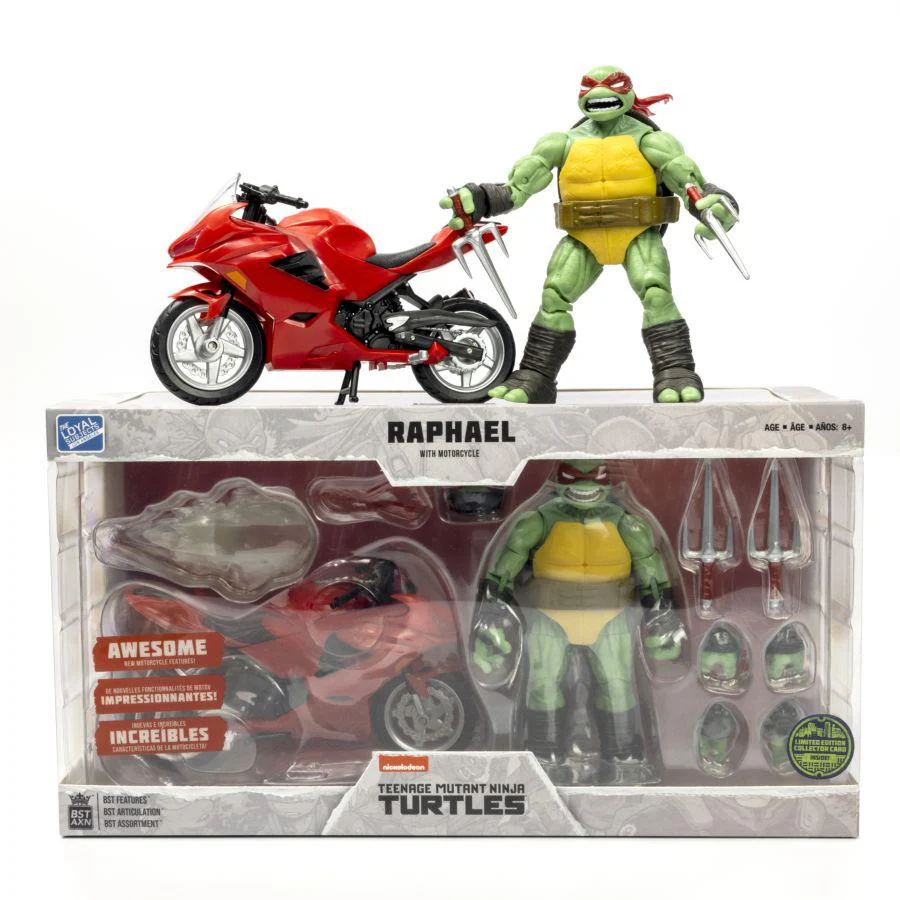 Teenage Mutant Ninja Turtles (Comics) - Raphael Ninja with Red Motorcycle BST AXN Figure - Image 6