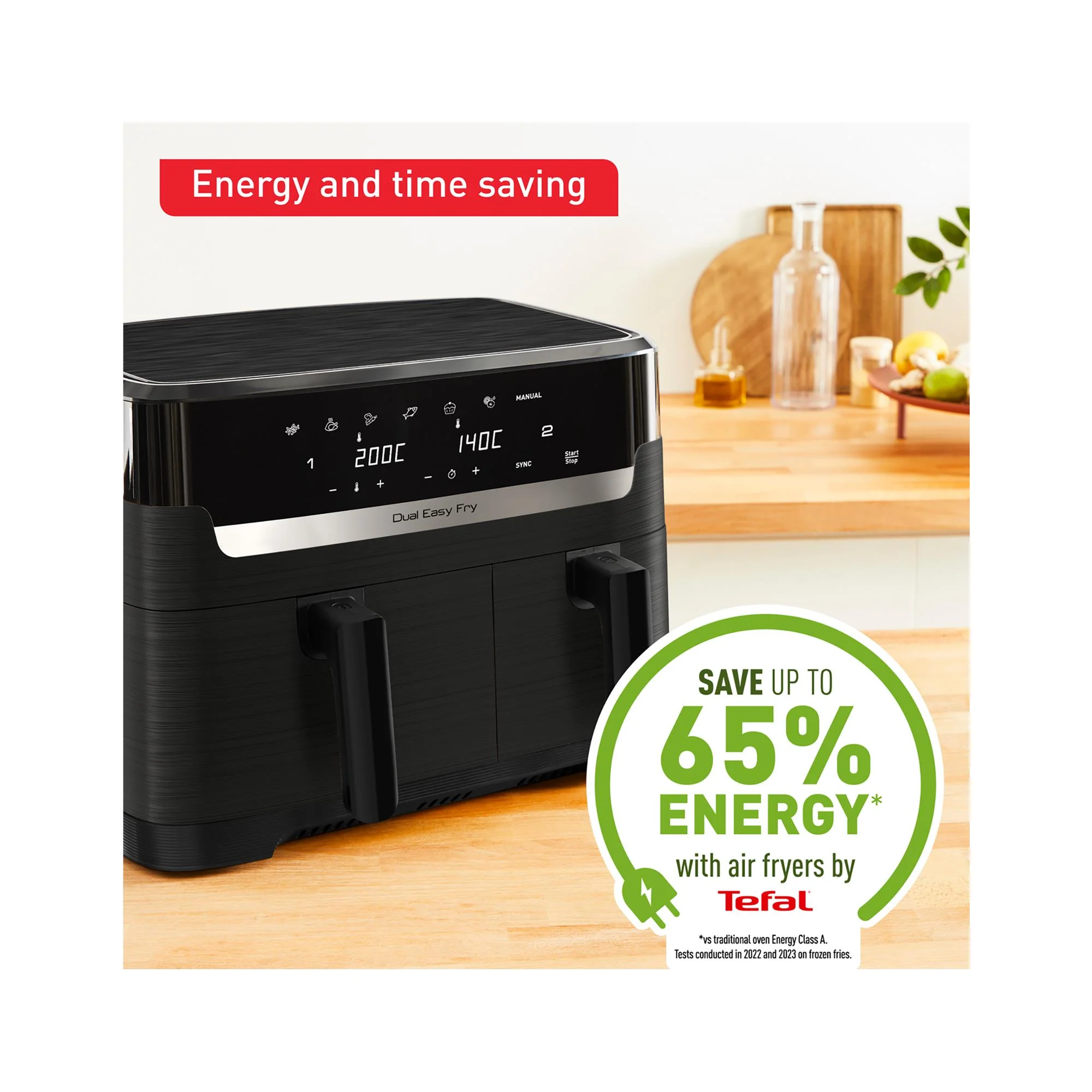 Tefal Dual Easy Fry Essential 8.3L Air Fryer (Black) - Image 10