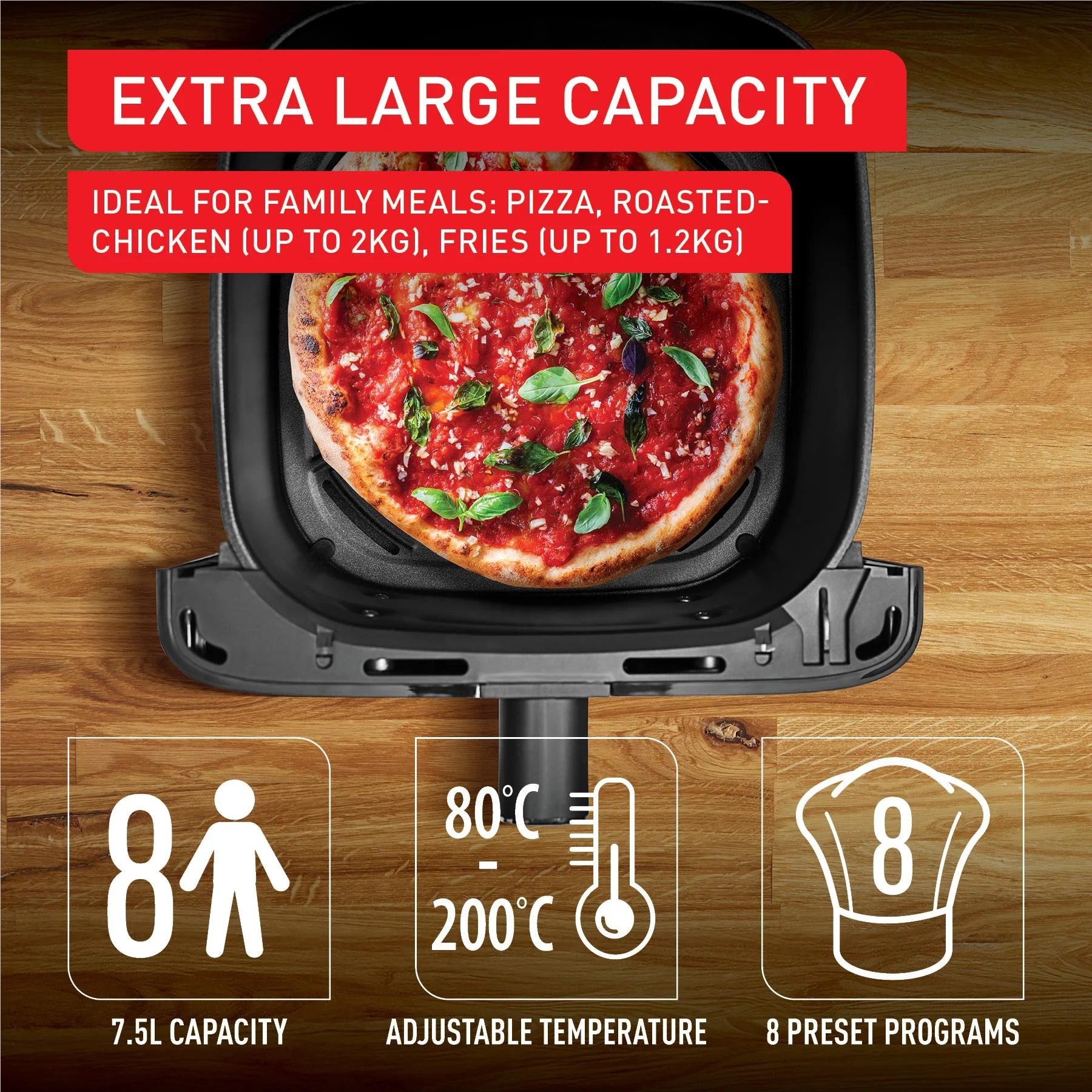 Tefal EY855D Easy Fry Mega 7.5L Air Fryer - Image 8