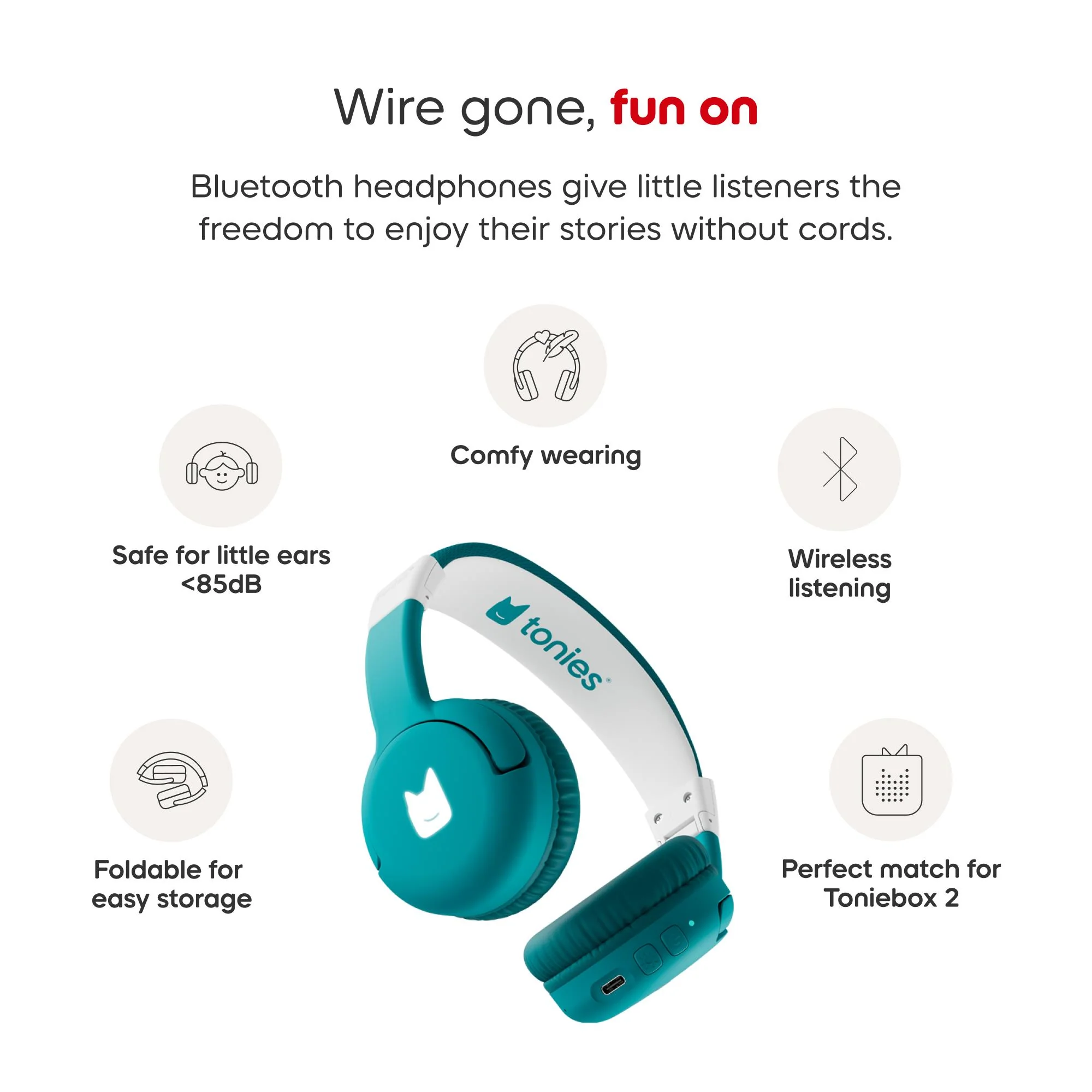 tonies Bluetooth Headphones (Tropical Teal) - Image 4