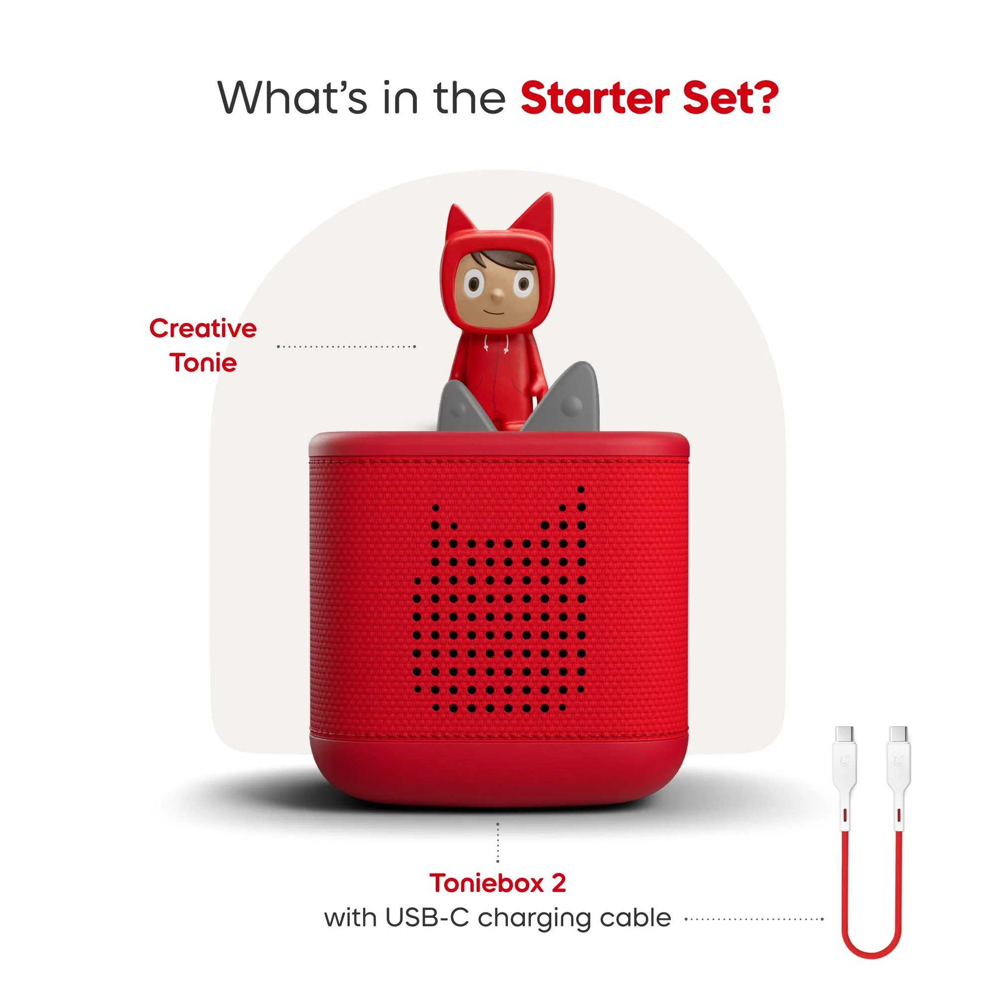 tonies Toniebox 2 Starter Set Creative Tonie Rubie (Sunset Red) - Image 2