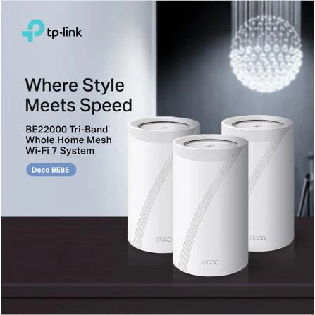 TP-Link Deco BE85 BE22000 Whole Home Mesh Wi-Fi 7 System (3-Pack) - Image 6