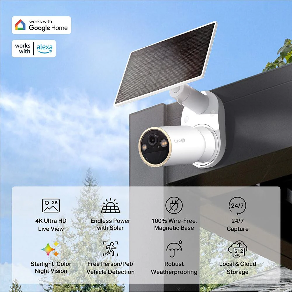 TP-Link Tapo C460 4K Solar-Powered Security Camera Kit - Image 3