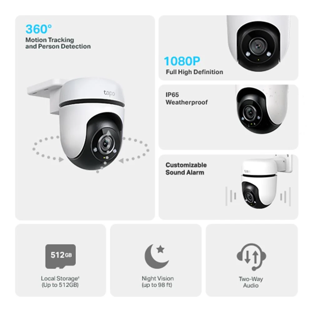 TP-Link Tapo C500 Outdoor Pan & Tilt Wi-Fi Security Camera - Image 2