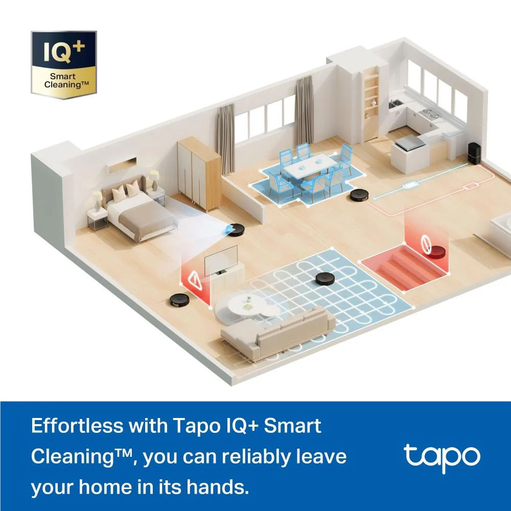 TP-Link Tapo RV30 Max Plus Hyper Suction Robot Vacuum & Mop + Smart Auto-Empty Dock - Image 7
