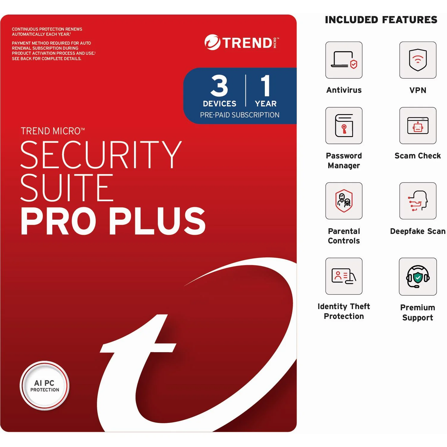 Trend Micro Security Suite Pro Plus (3-Device, 1 Year) [Digital Download]