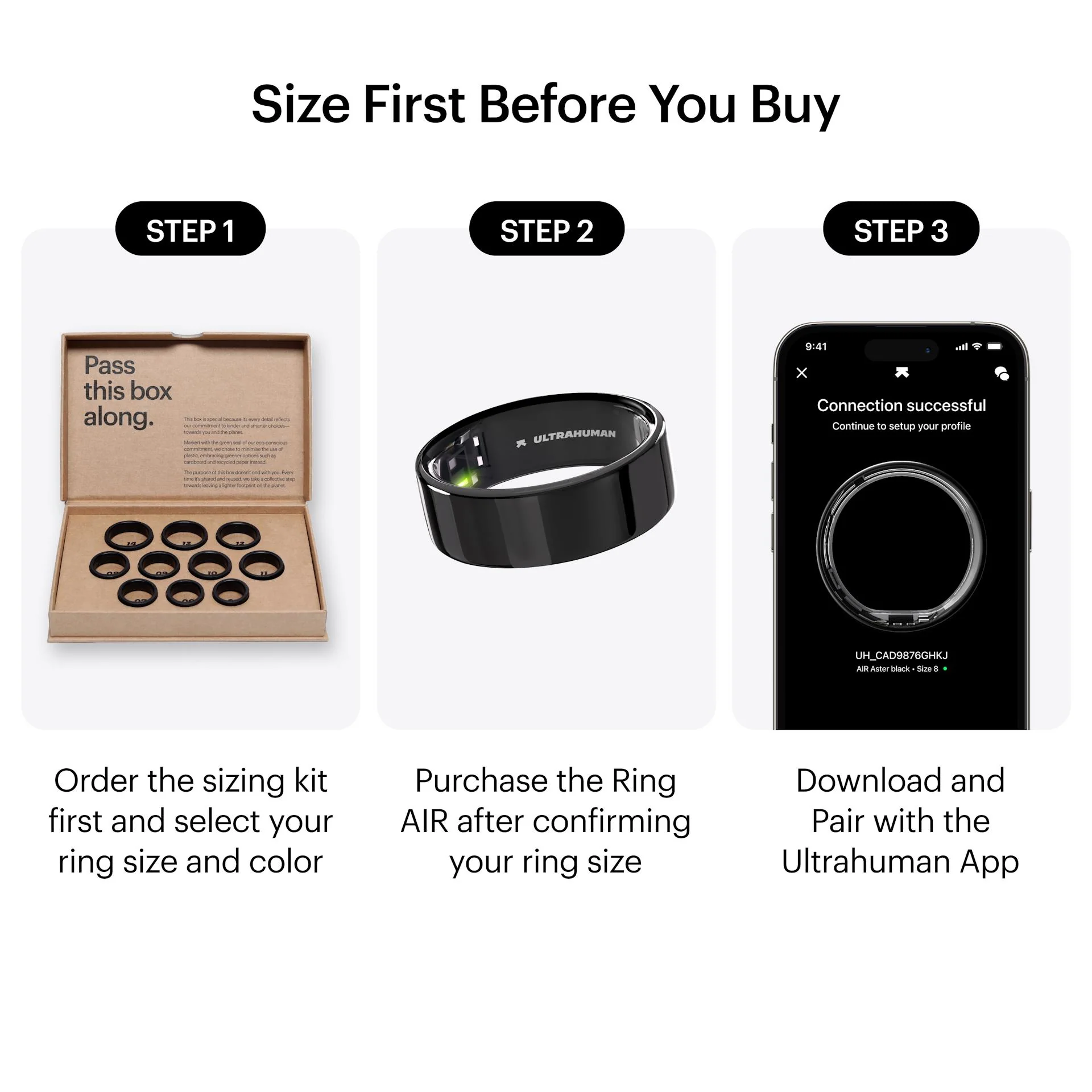 Ultrahuman Ring AIR [Size 7] (Aster Black) - Image 2