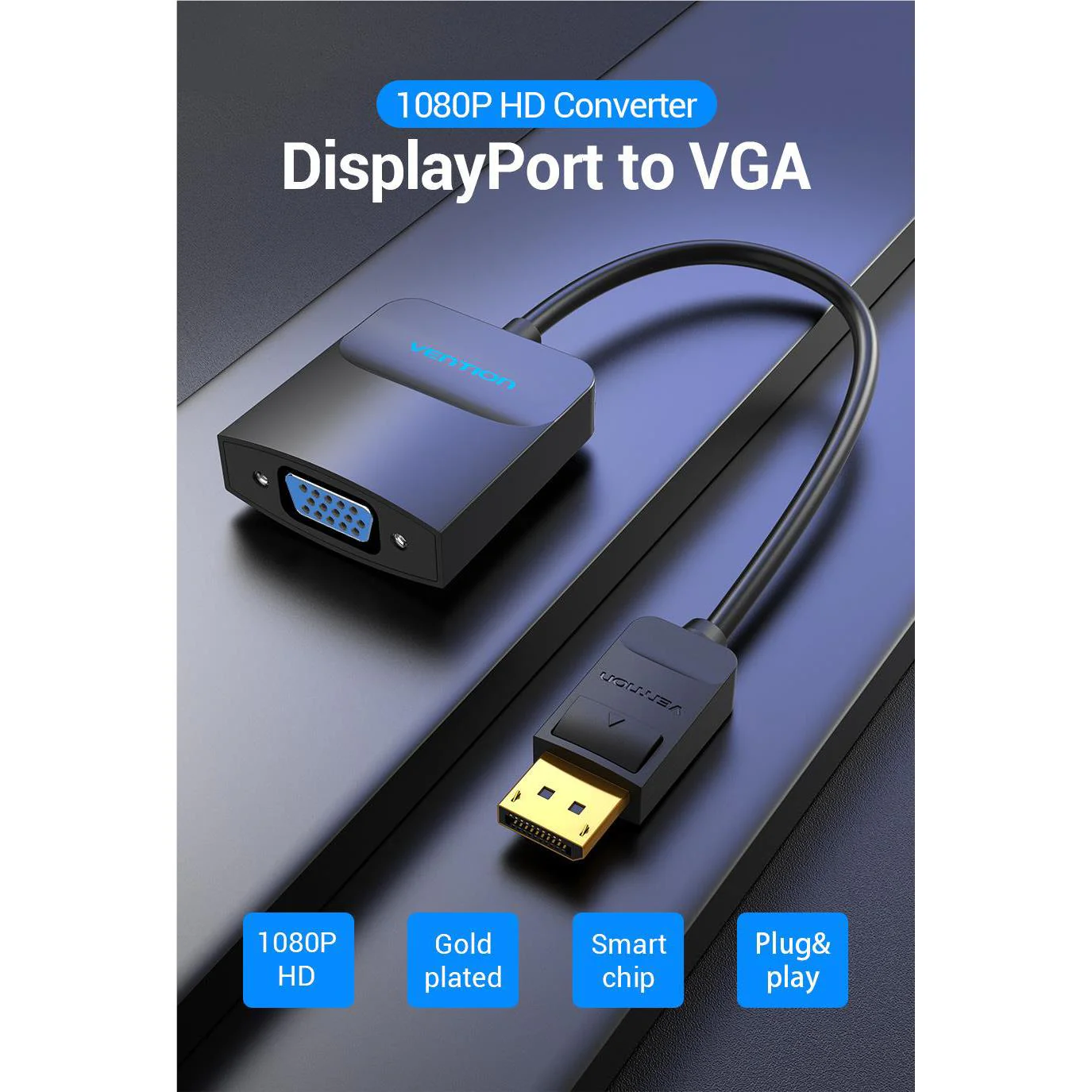 Vention DisplayPort to VGA Converter (0.15m) - Image 2