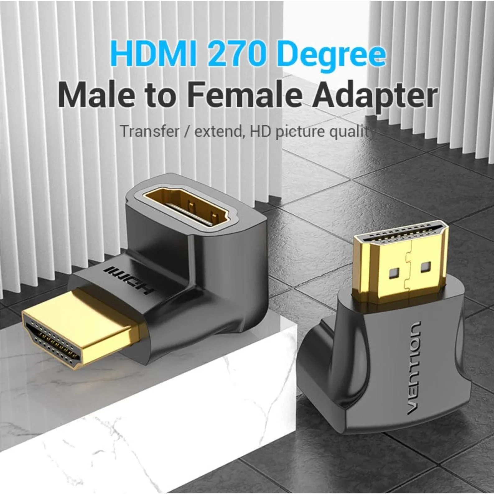 Vention HDMI 270 Degree Male to Female Adapter - Image 2