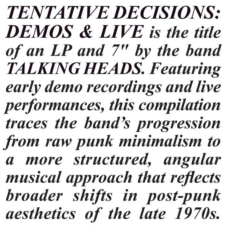 Tentative Decisions: 1974-1976 (Vinyl) - Image 2