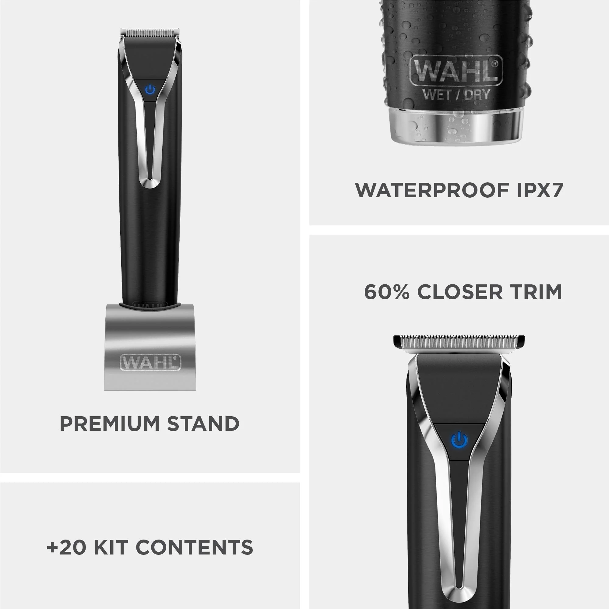 Wahl Waterproof Lithium-Ion Stainless Steel Grooming Kit (Black) - Image 2