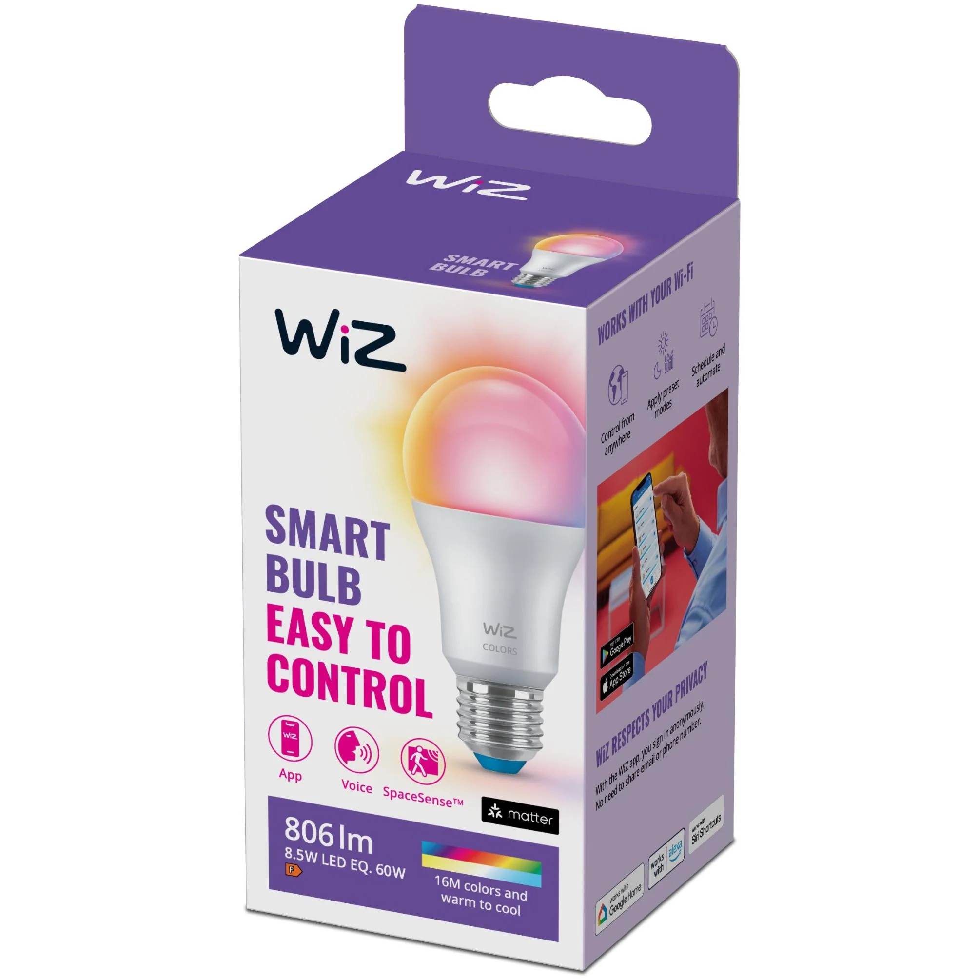 WiZ Colour A60 E27 Smart Bulb [Gen 2] - Image 3
